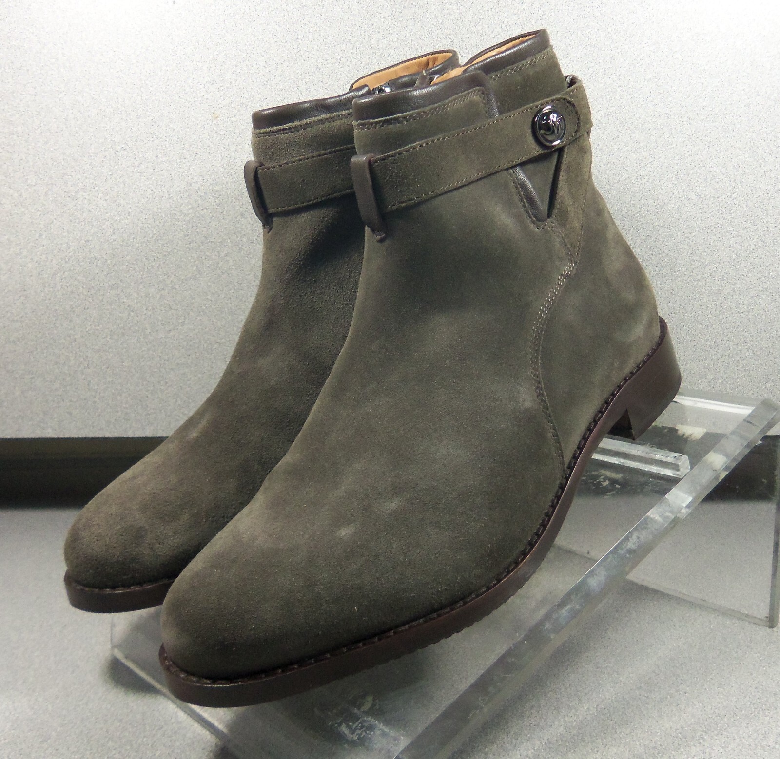 7852822 DARBY LMSBT50 WOMEN SIZE 7 BROWNISH GRAY SUEDE BOOTS JOHNSTON & MURPHY