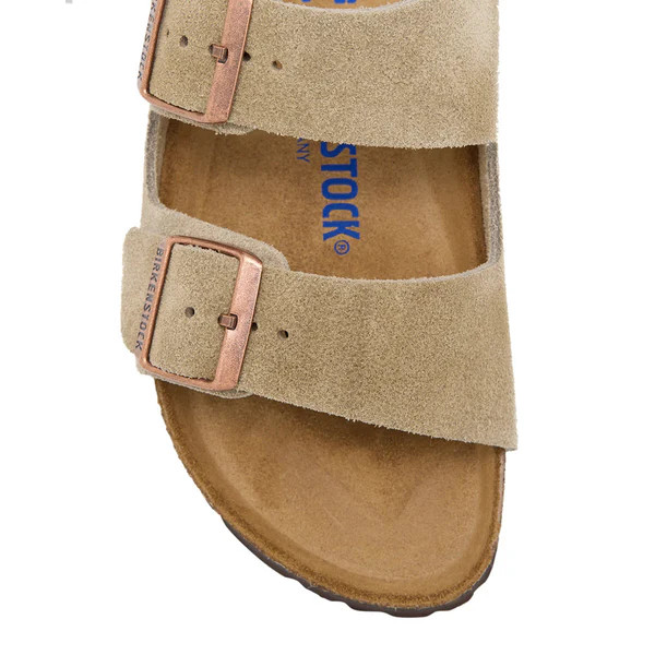 Birkenstock Arizona Soft Footbed Taupe Suede Leather Sandals