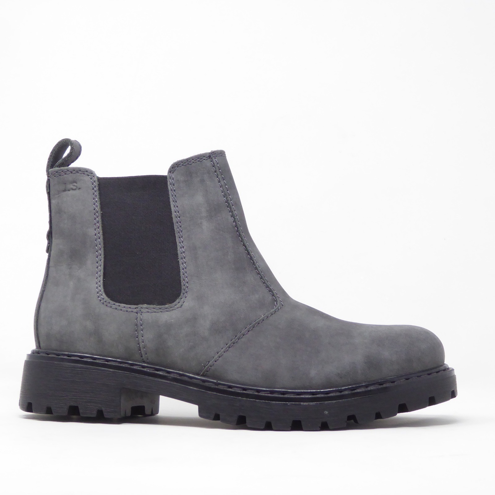 Josef Seibel Marta 06 Women Chelsea Boots Gray Suede Leather Lug Sole Zip 38 / 7