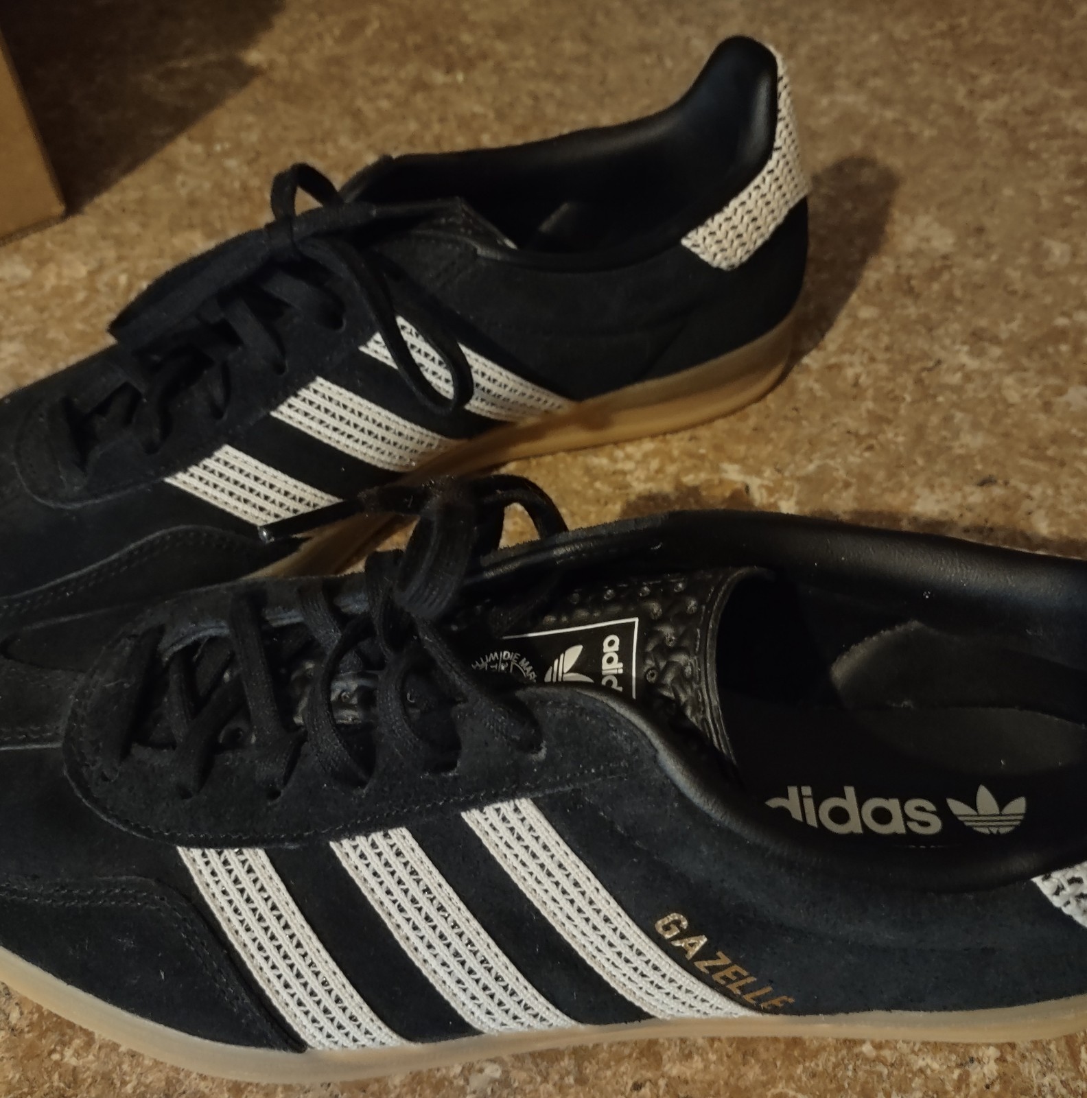Adidas Originals Gazelle Indoor W Black Beige Gum Women Casual Shoes