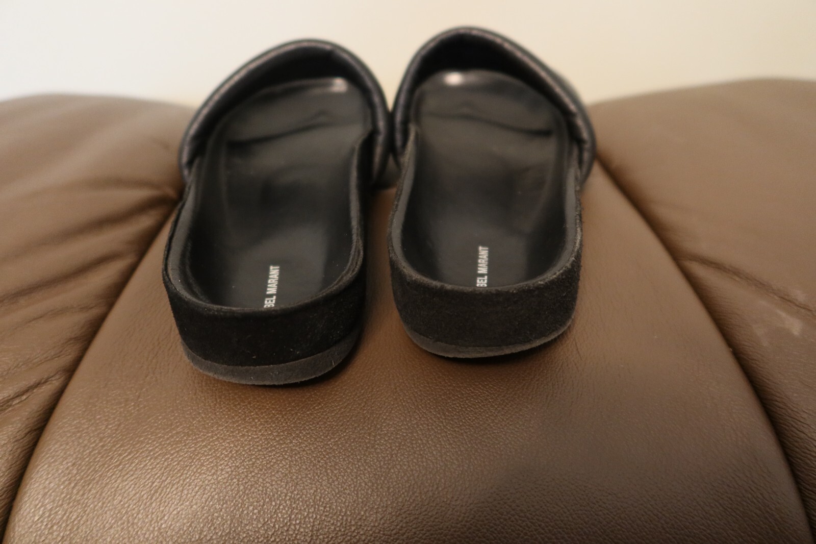 $430 Isabel Marant Hellea black lamb leather padded sandals size 36 with box
