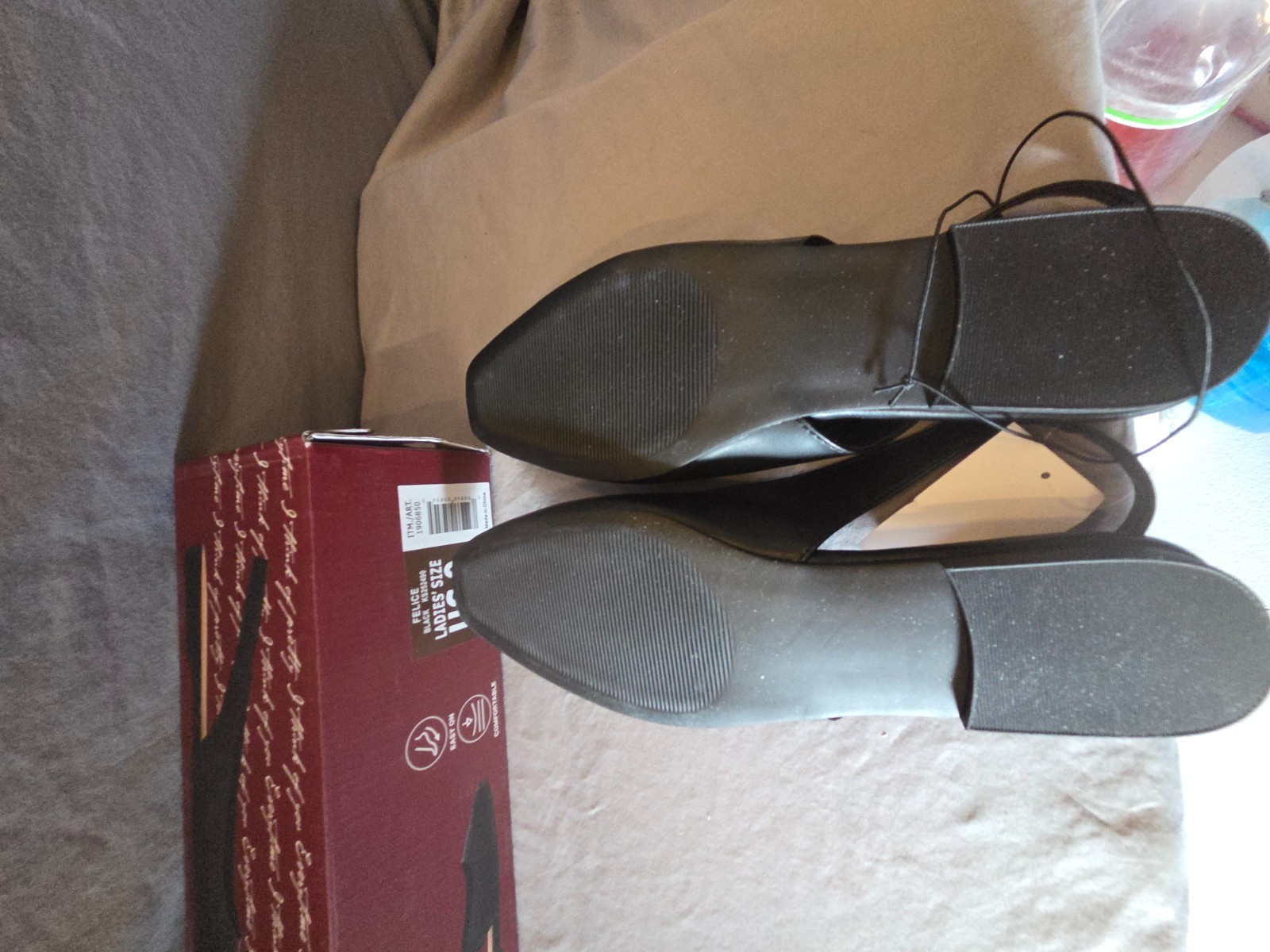 Kensie Felice Slingback Women’s Black Flats Casual Dress Shoes Size 9 w Box