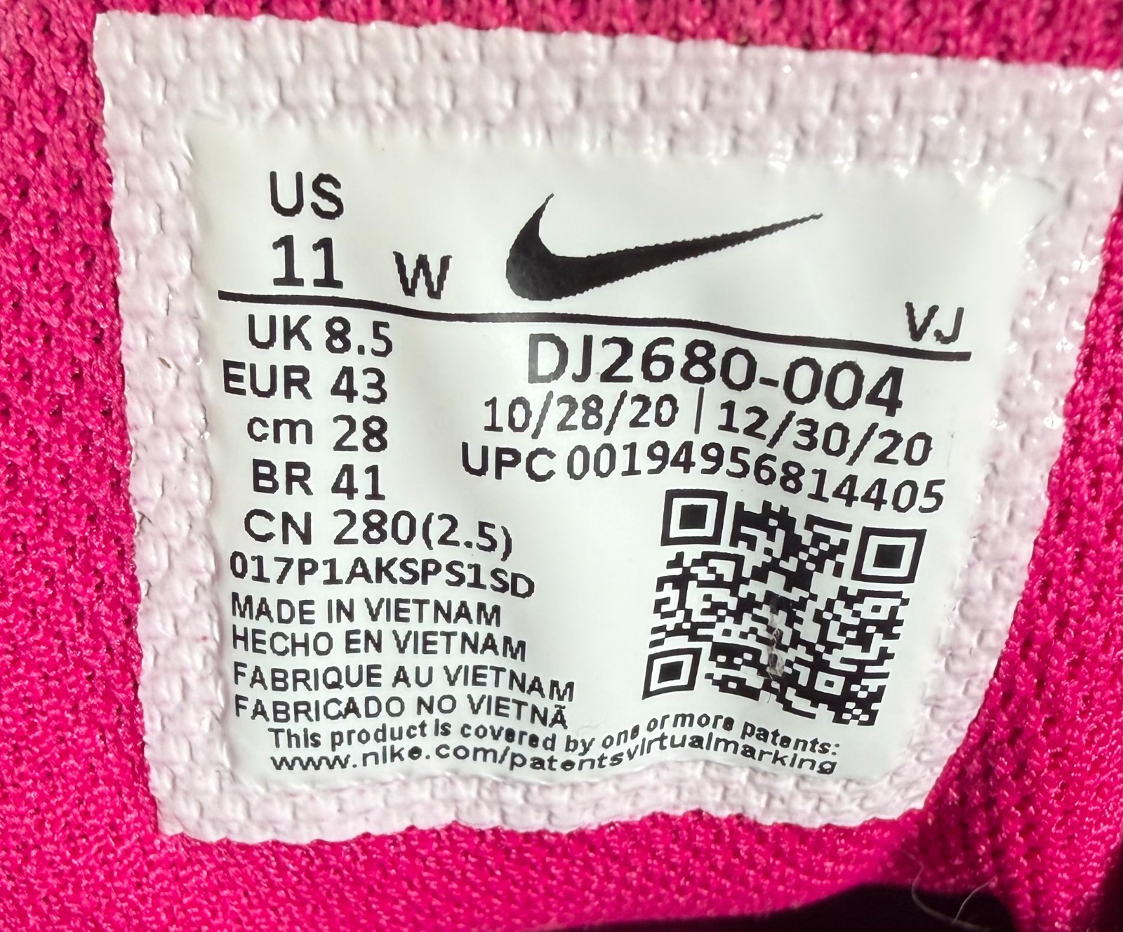 Nike Downshifter 11 Black Laser Fuchsia Womens Running Shoes Sz 11 – EUC