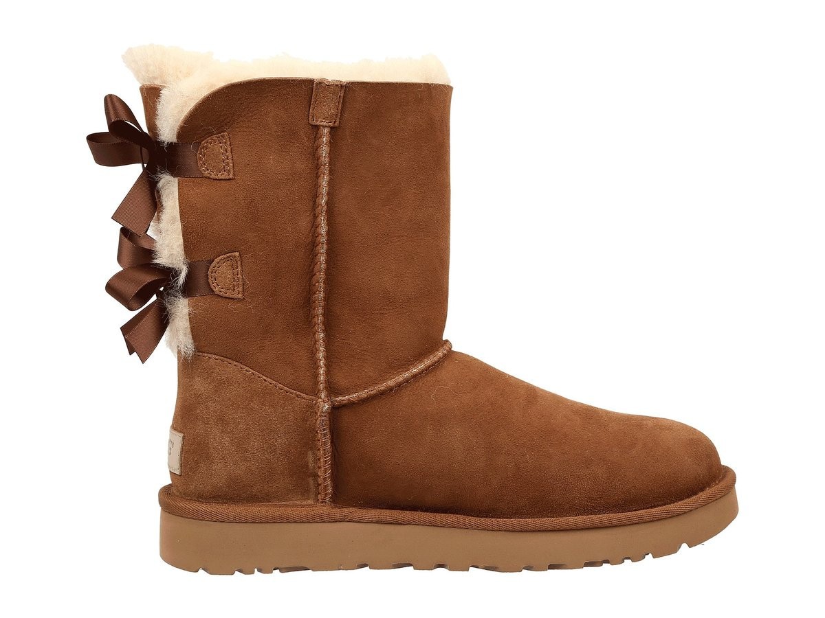Women’s Ugg Australia Bailey Bow II Boots Sheepskin Winter Boots, Chestnut