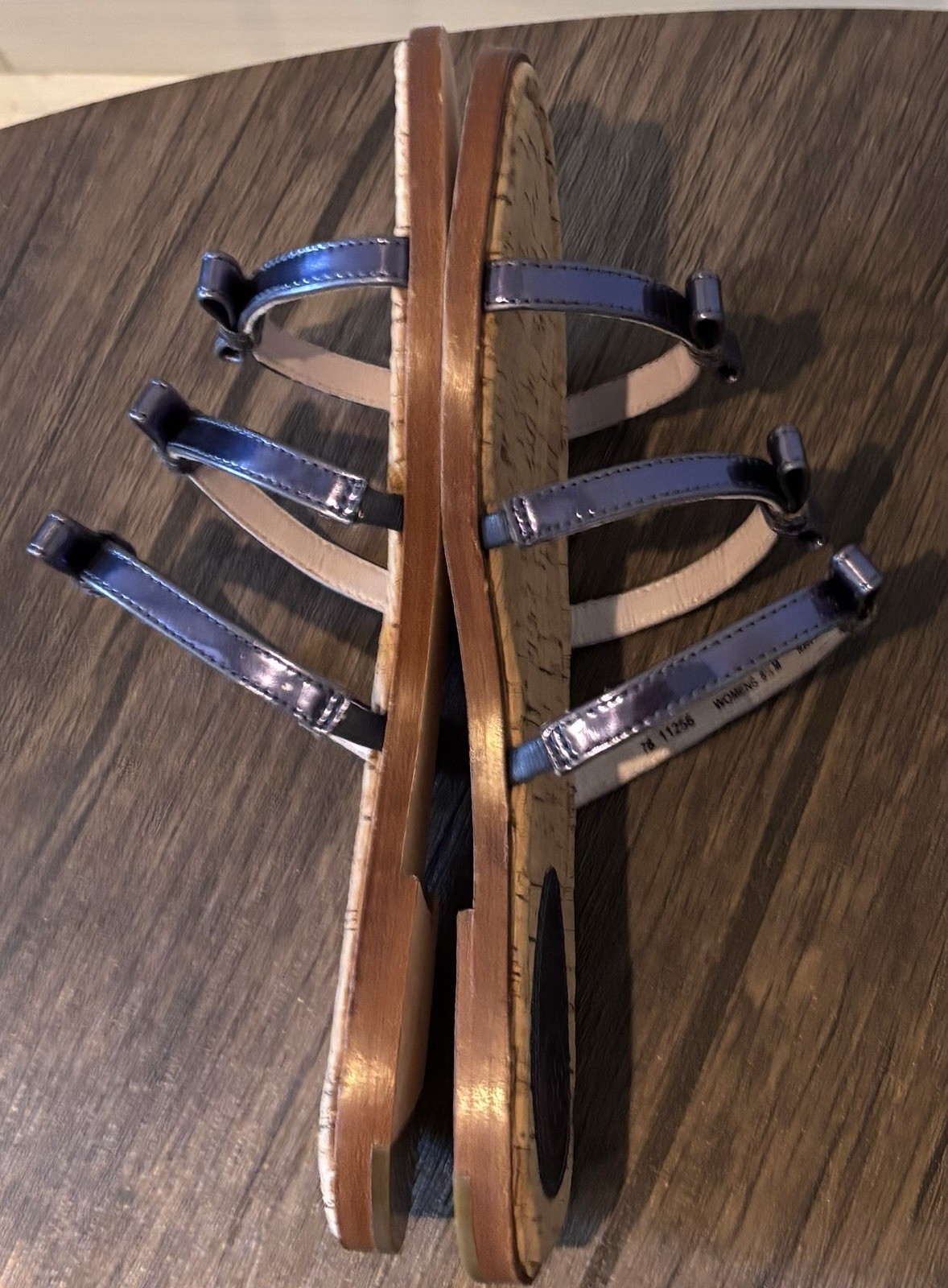 $158 NWOB Johnston & Murphy Multi Bow Cork Slide Leather Upper & Sole 8.5
