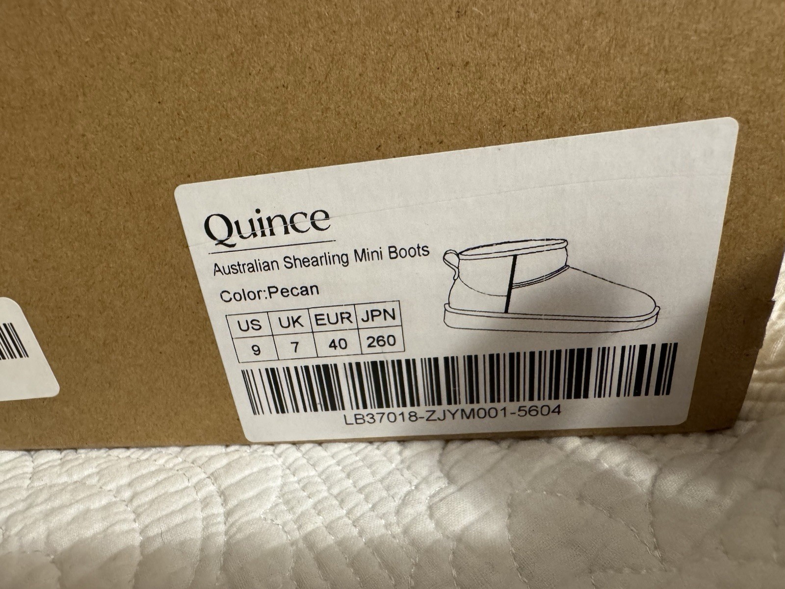 NWT Quince Australian Shearling Mini Boot Suede Water Repellent Pull Tab Sz 9