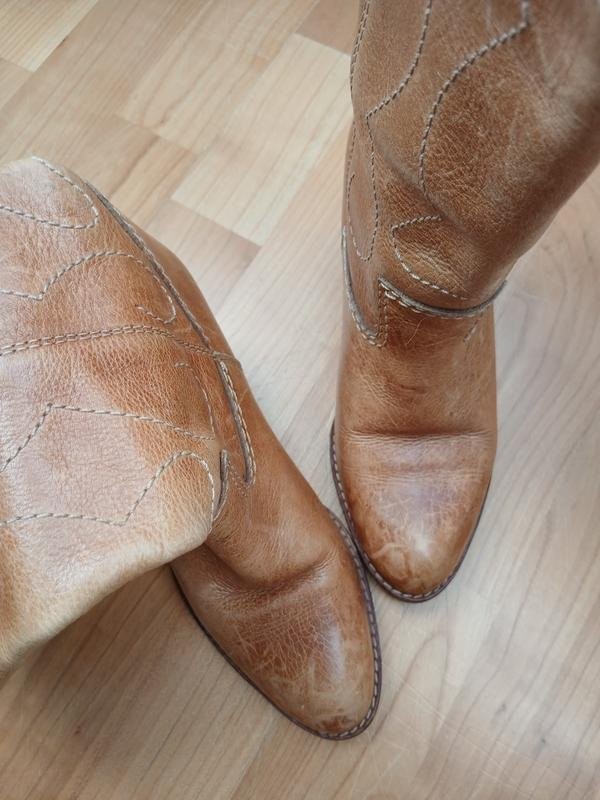 women ecco boots orange leather 34