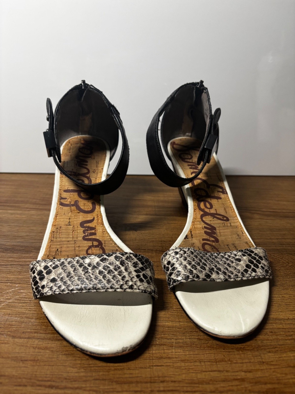 Sam Edelman, snake skin, open toe, strap candles, size 8