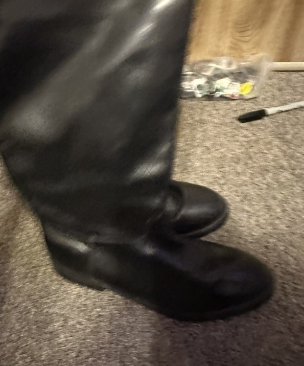 LL BEAN Tall Black Leather Flannel Lined Winter Boots 7.5 Warm! 90816