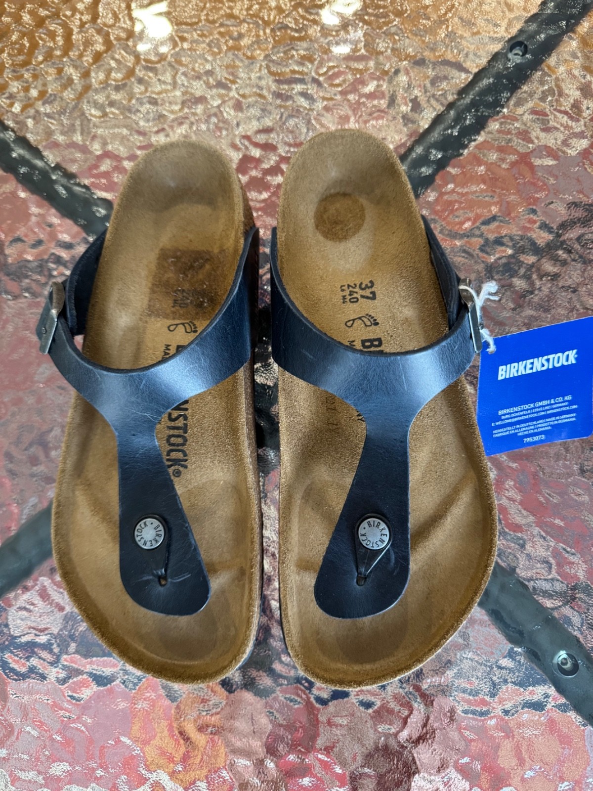 NWT Birkenstock Gizeh Navy 37