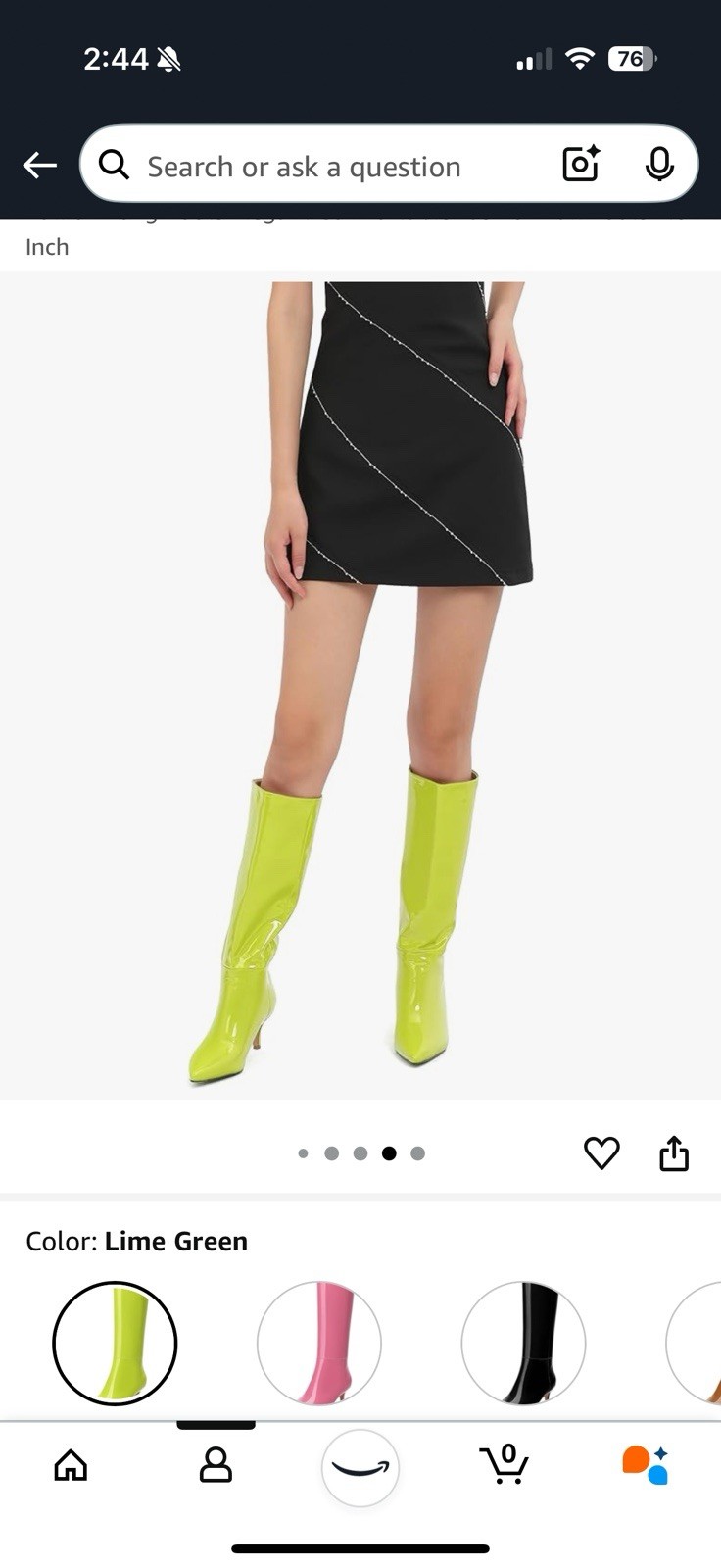 Knee High Boots for Women Stiletto Heel Pointed Toe Patent Pull on 2.6 Inch
