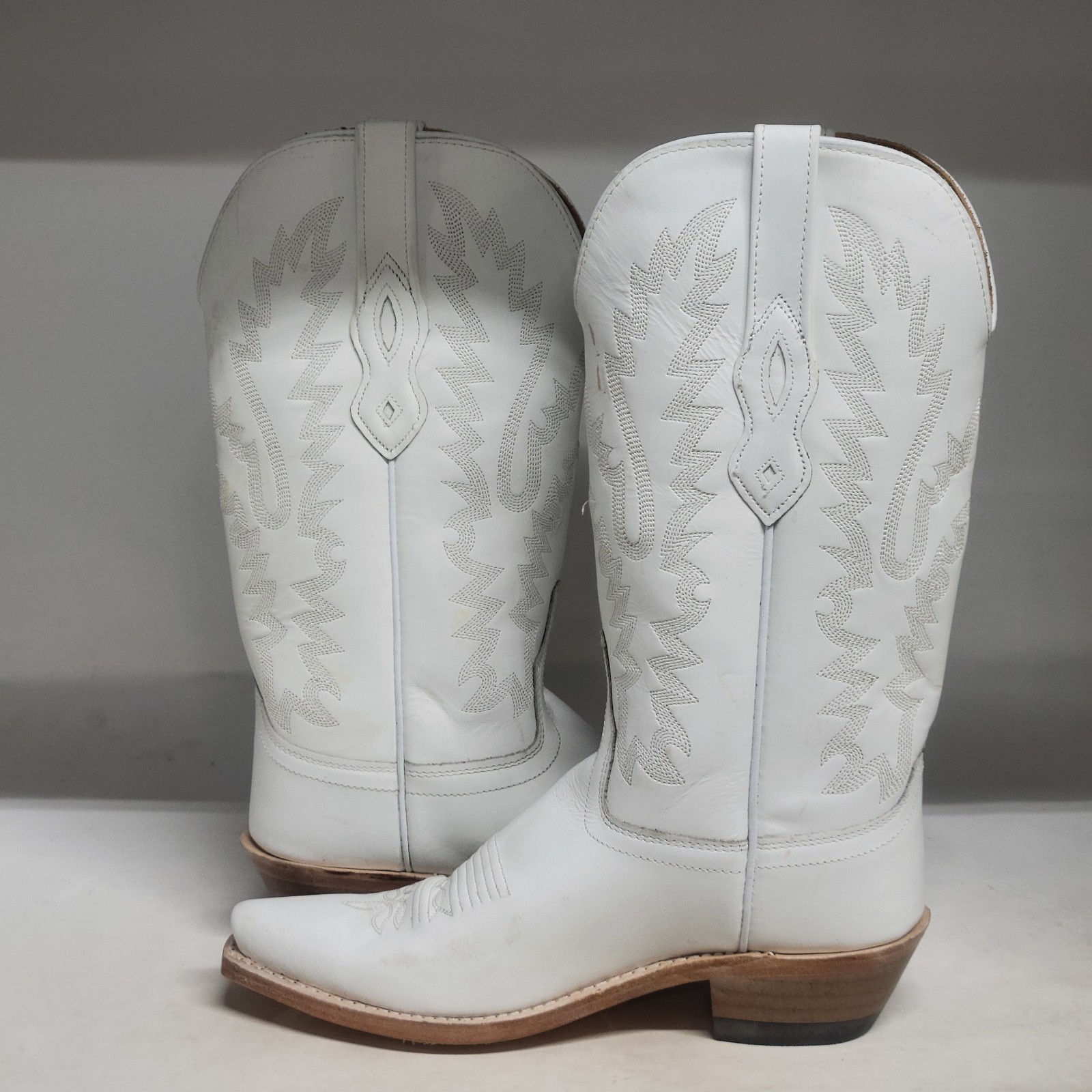 Old West 12″ Western Boot White Womens Size 6B
