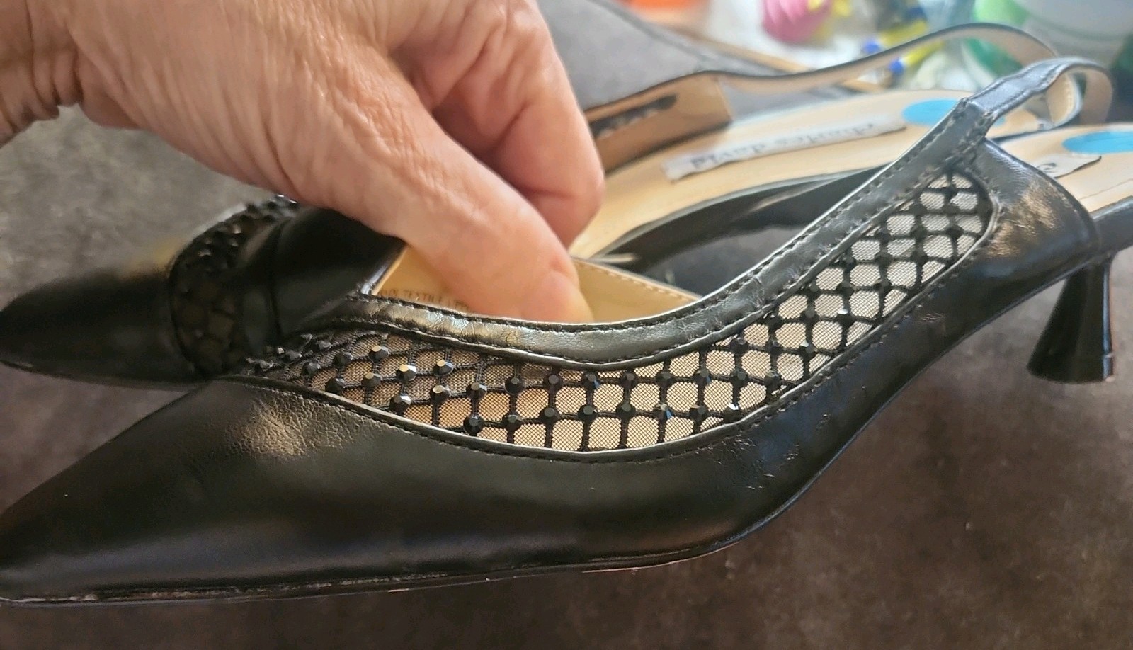 Charles David SZ 7.5 Black Rhinestones Classic Sophisticated. See Photos.