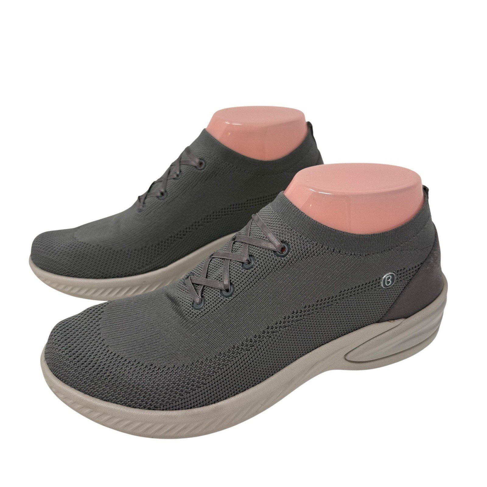 BZees Womens Size 7 Nuance Slip On Stretch Knit Comfort Sneakers Shoes Gray