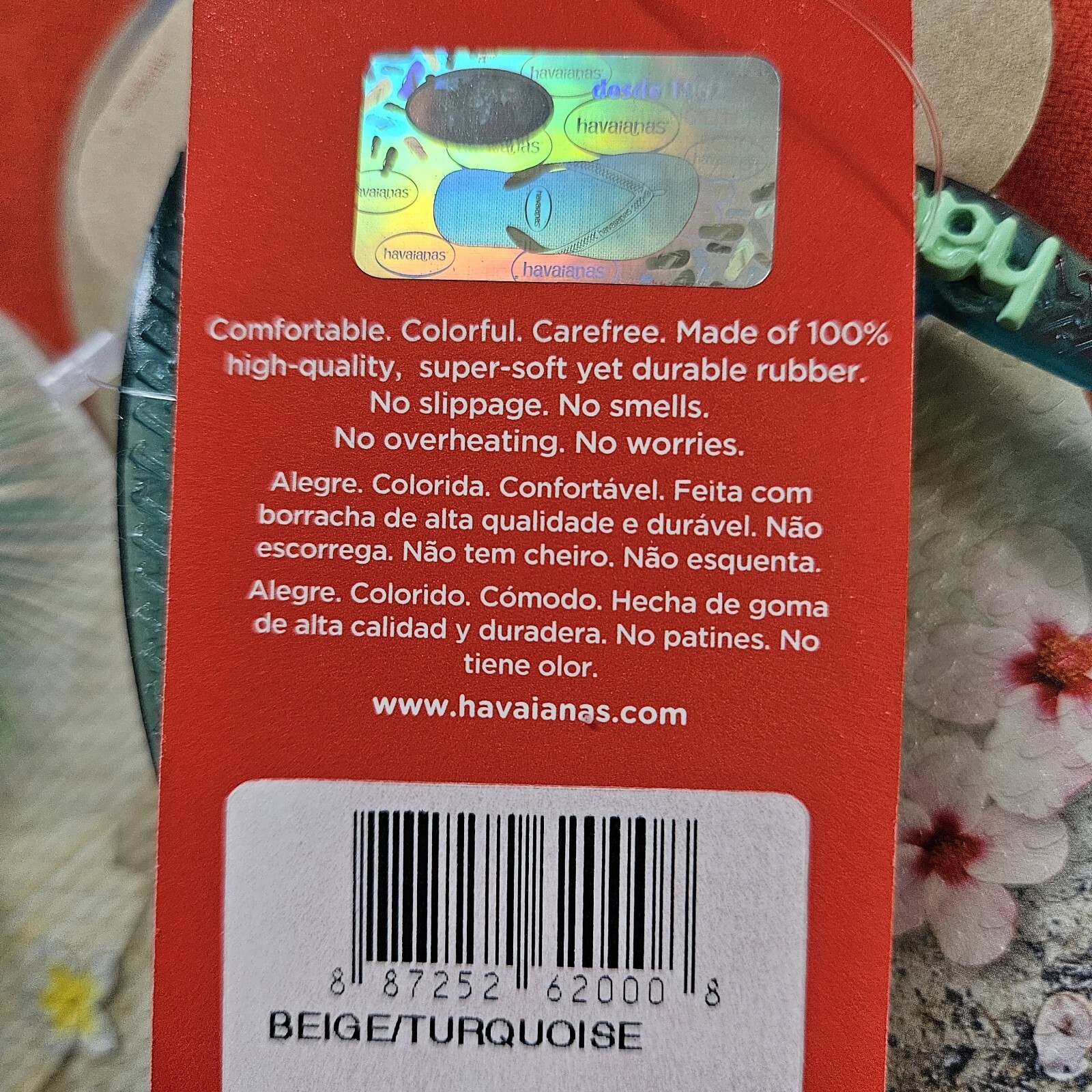 Havaianas Beach Print Flip Flop Sandals 6 35-36 – NWT