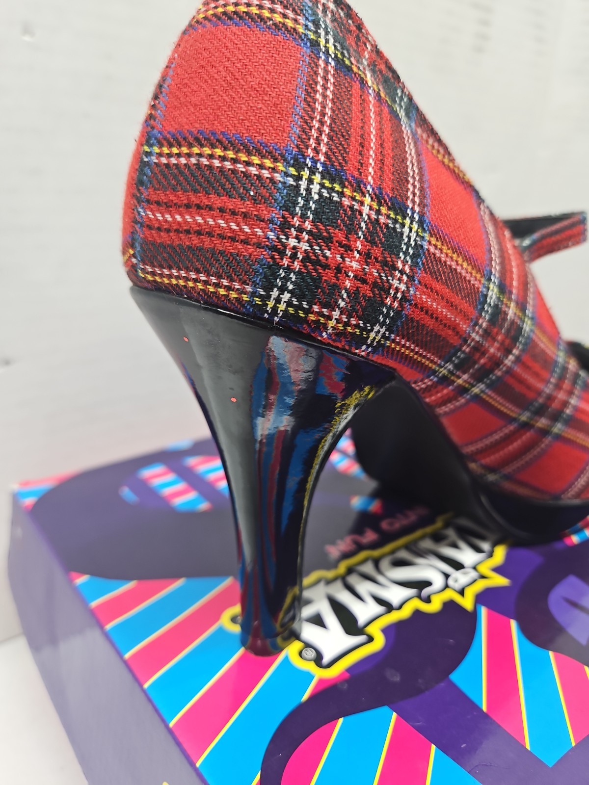 The Funtasma by Pleaser College-04 Pump red plaid New Old STOCK IN BOX Size 11