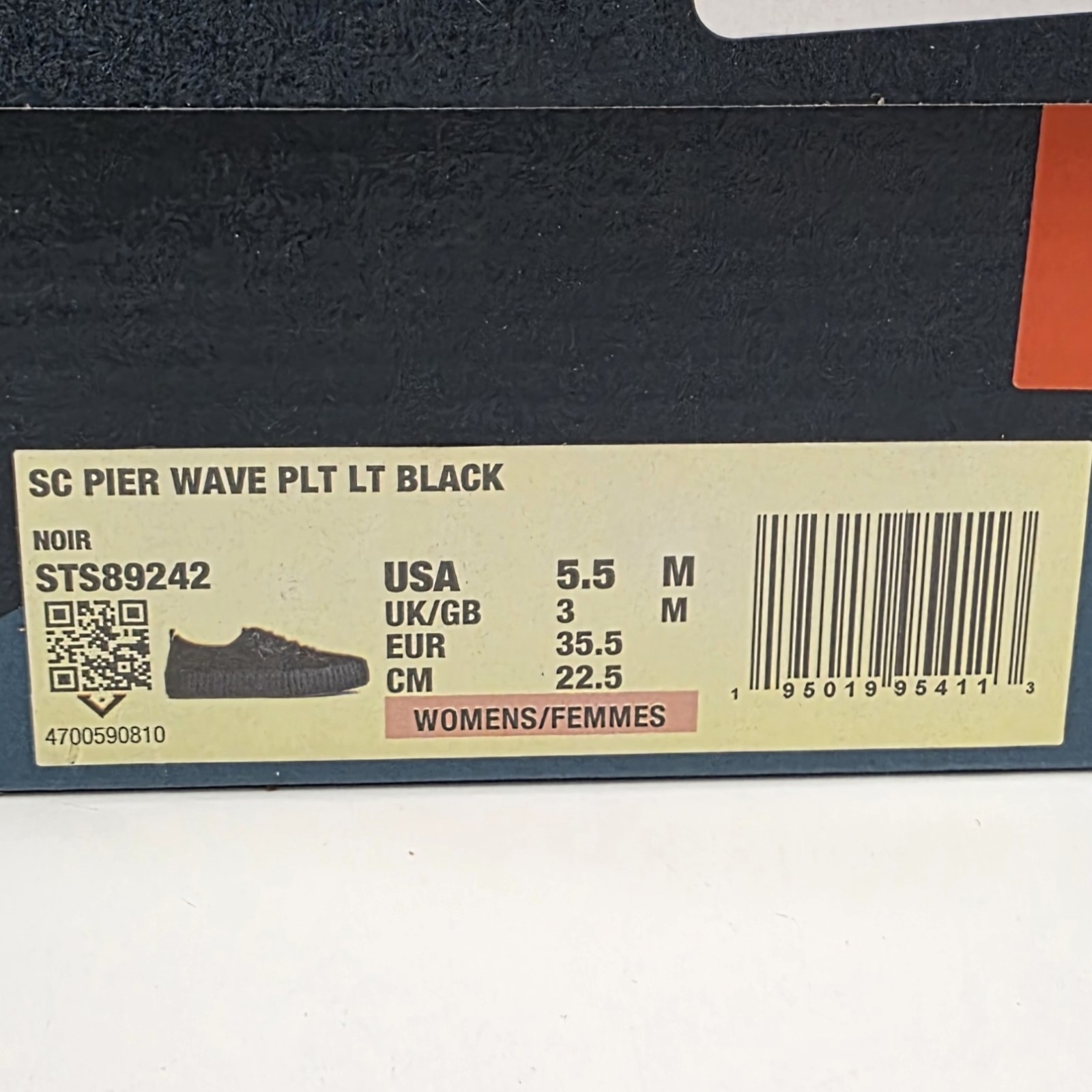 NEW Women’s Sperry SeaCycled Pier Wave Top-Siders Memory Foam Black Size 5.5 M
