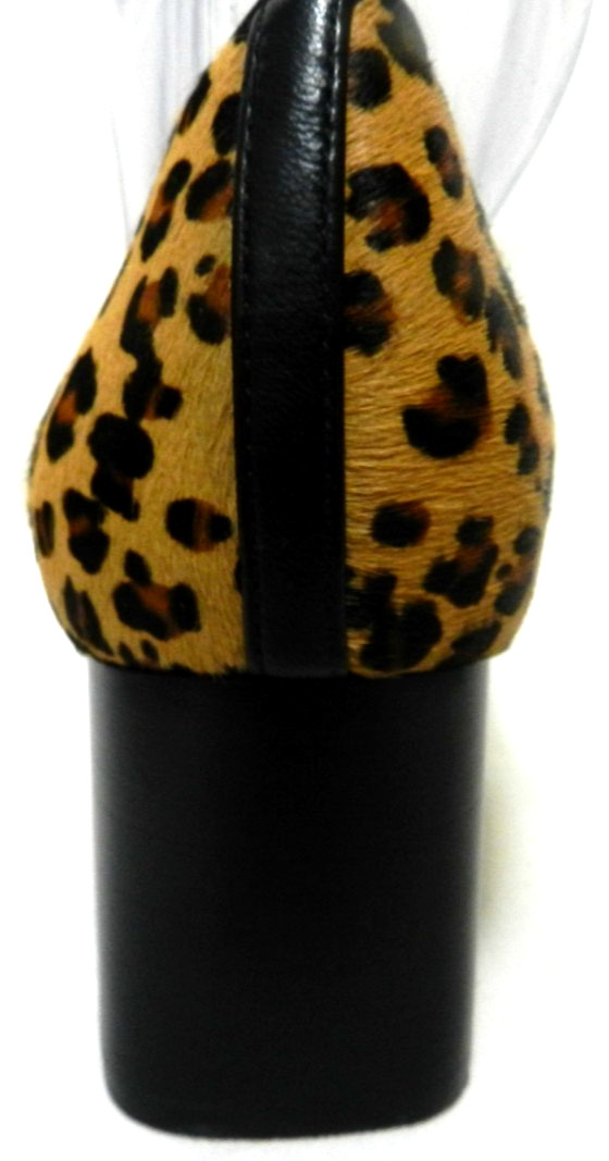 Via Spiga pony hair fur leather animal leopard block heels pumps NEW Size Sz 8