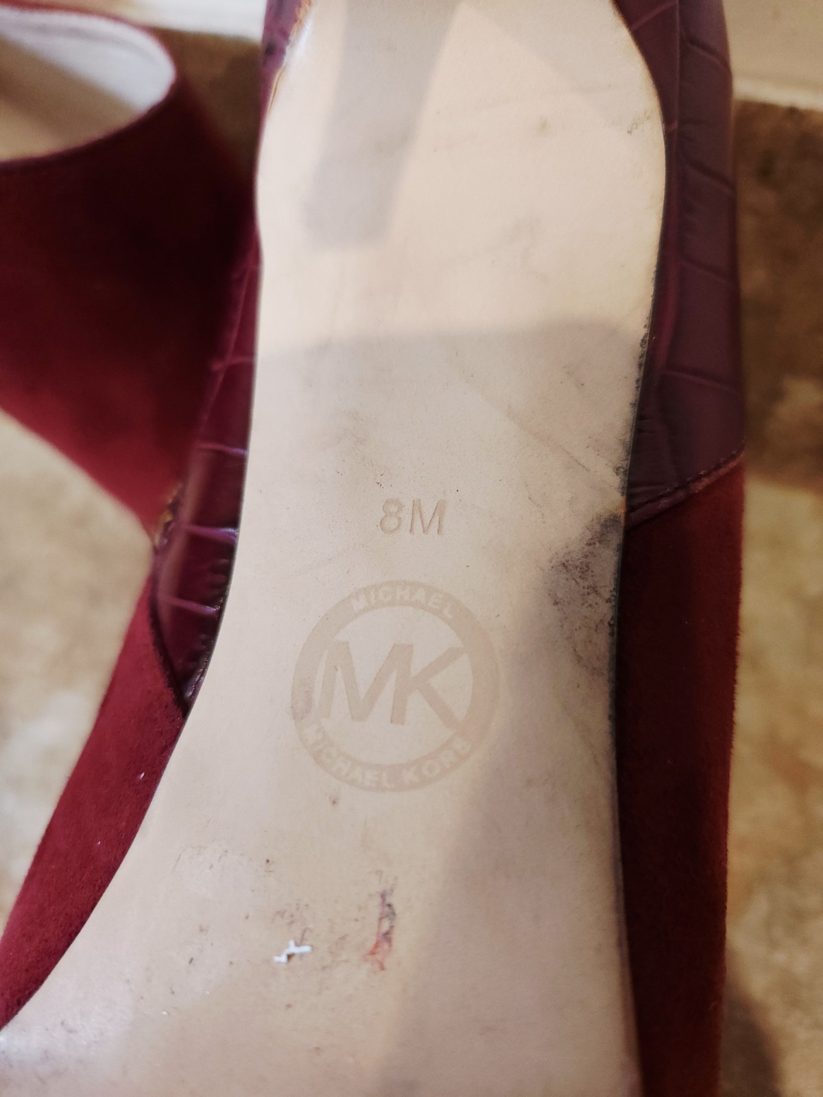 Michael Kors | Women’s 8 M Sammy Merlot Suede 3.25″ Heels Zip Ankle Booties EUC