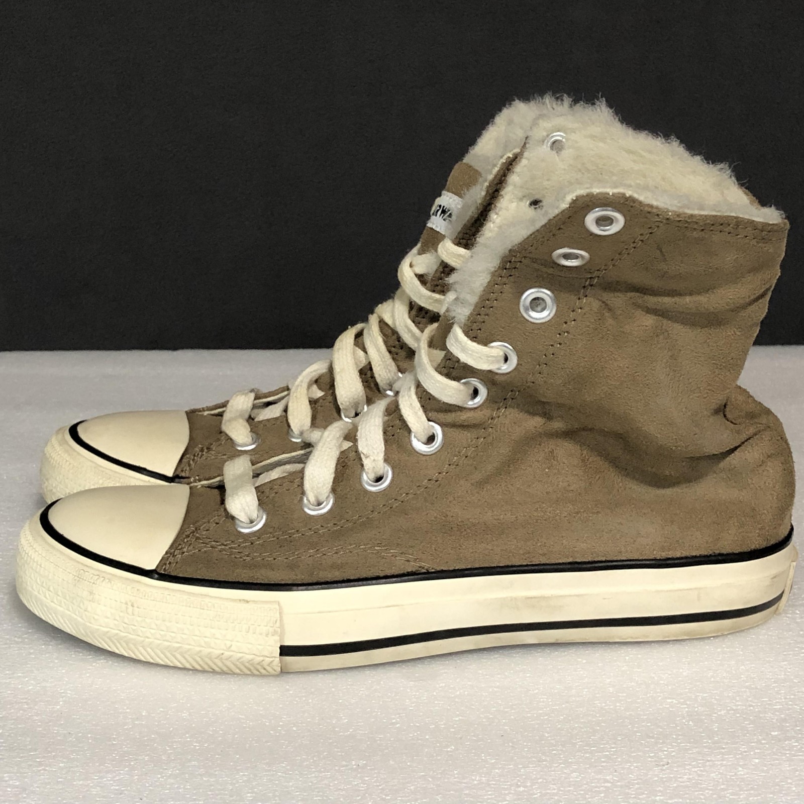 Airwalk Shoes Womens Size 6.5 Brown Suede High Top Fleece Lined Skate Sneakers