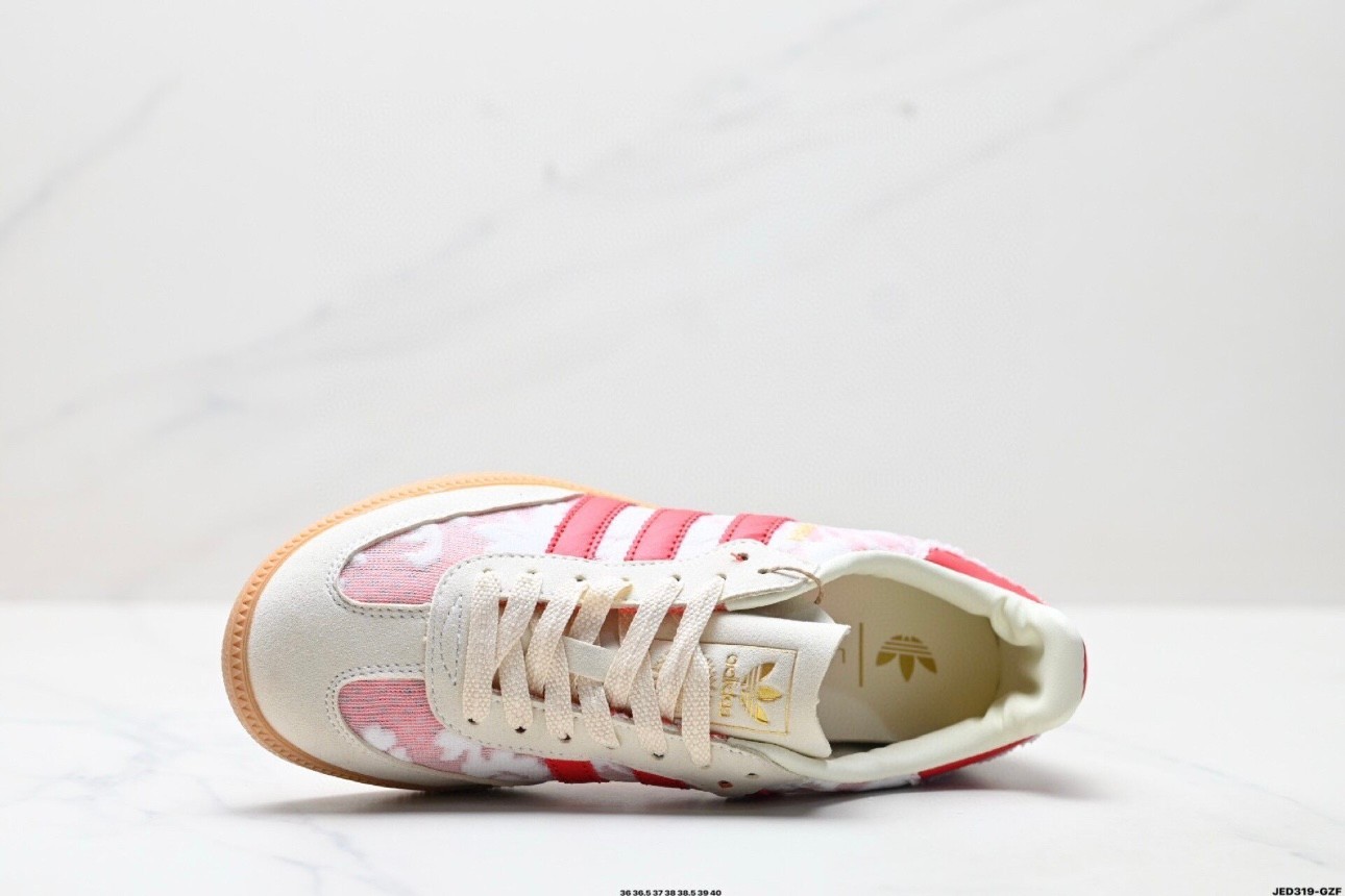 Adidas SAMBA OG X LIBERTY LONDON SHOES JR 8841 WOMEN’S White/light scarlet