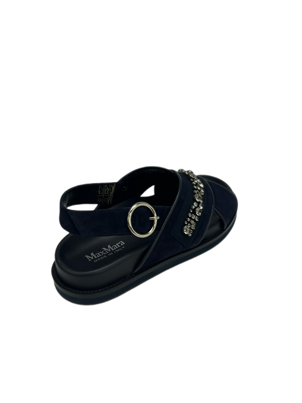 Max Mara Women’s Ultramarine Bondeno Embellished Front Sandals NWB