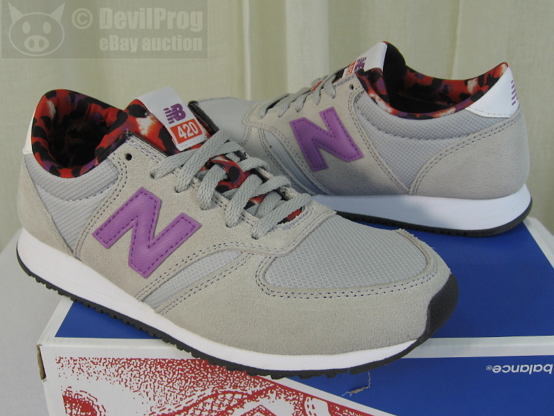 NIB NEW BALANCE Womens 420 Artistic Pop Lace-Up Sneakers US 6.5/37 Grey/Purple