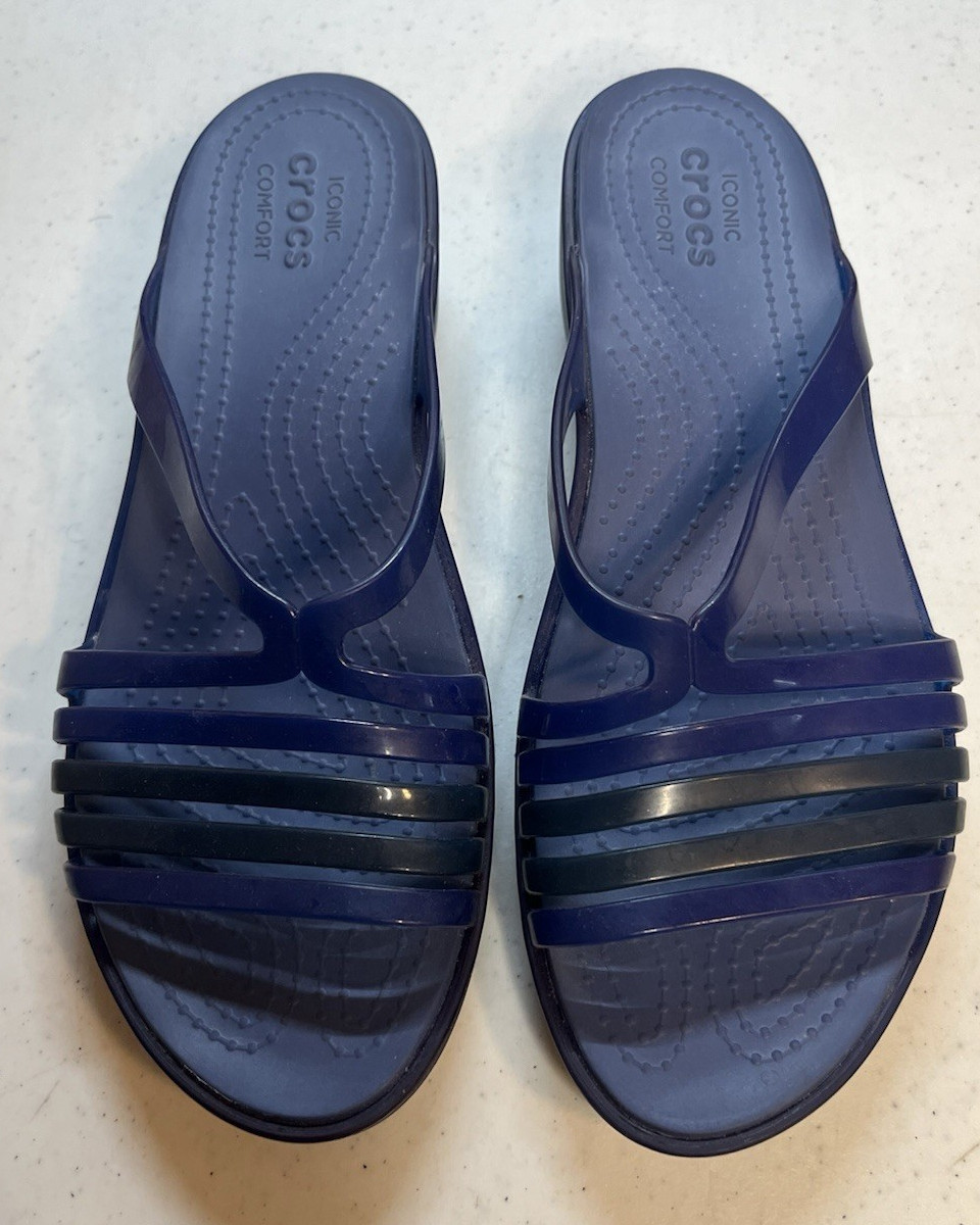 Crocs Isabella Mini Wedge Sandals – Navy/Bright Blue Size W8