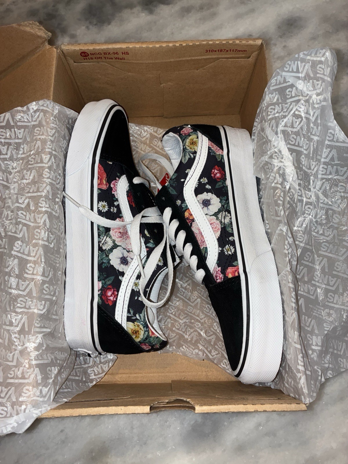 VANS Old Skool Shabby Garden Floral Canvas Suede Leather Women’s 6.5 Shoes NWT