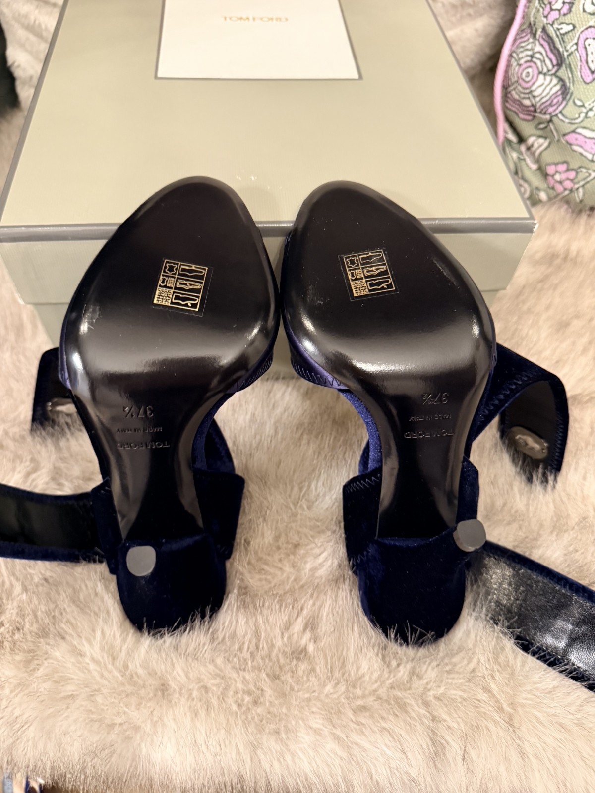 Tom Ford Midnight Blue Satin Heels