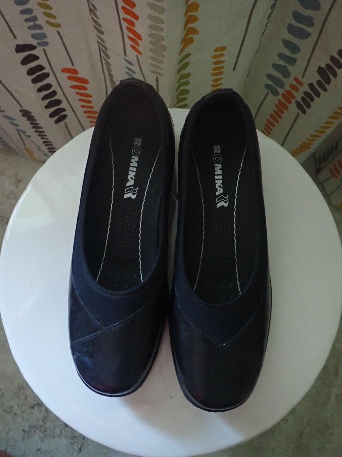 Romika Cassie 21 Black Leather Wedge Slip-Ons Women’s EU Size 37/US 6-6.5 New
