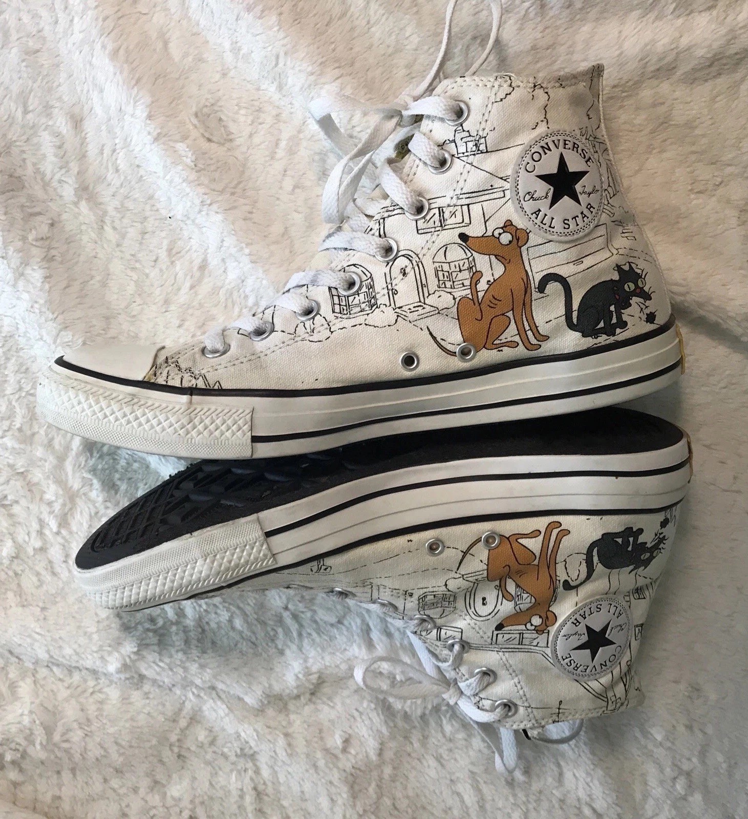 Converse All Star Simpsons 25th Anniversary High Tops Sneaker Shoes Vintage 2014