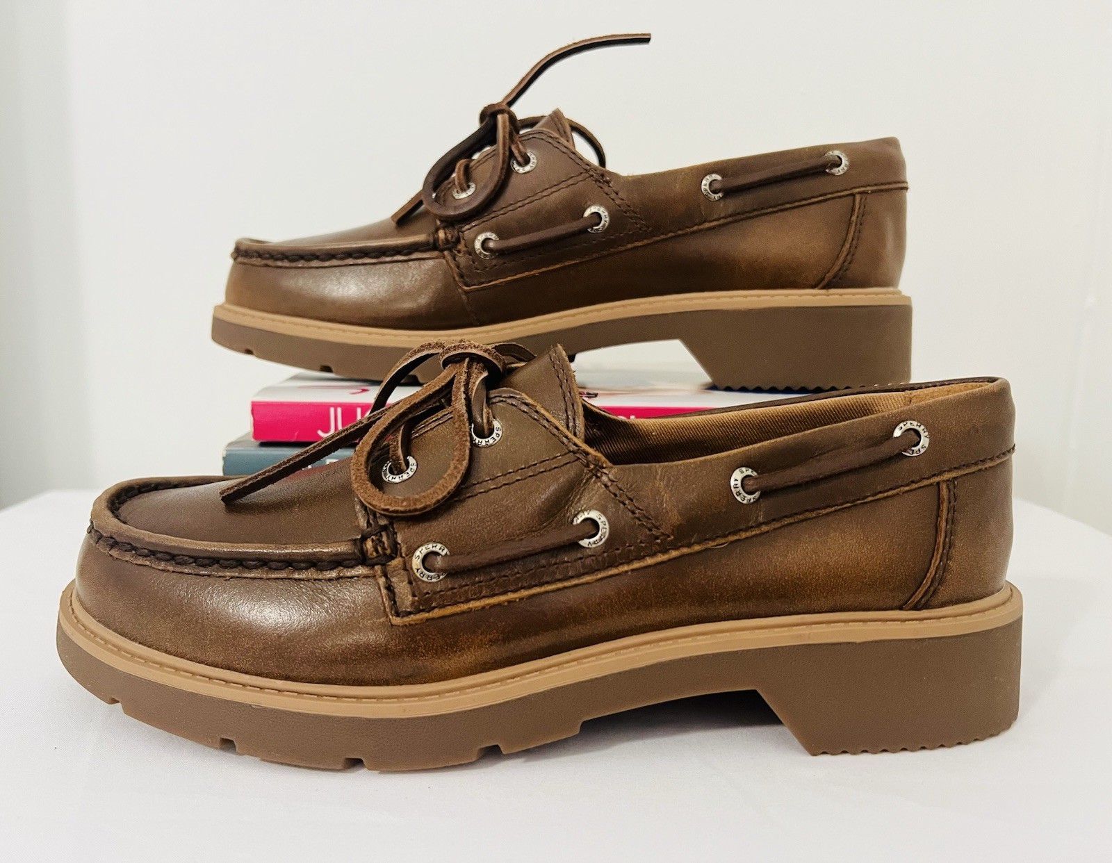 Sperry Chunky Wells Boat Moccasins Flats Preppy School Uniform Casual Shoes Sz 7