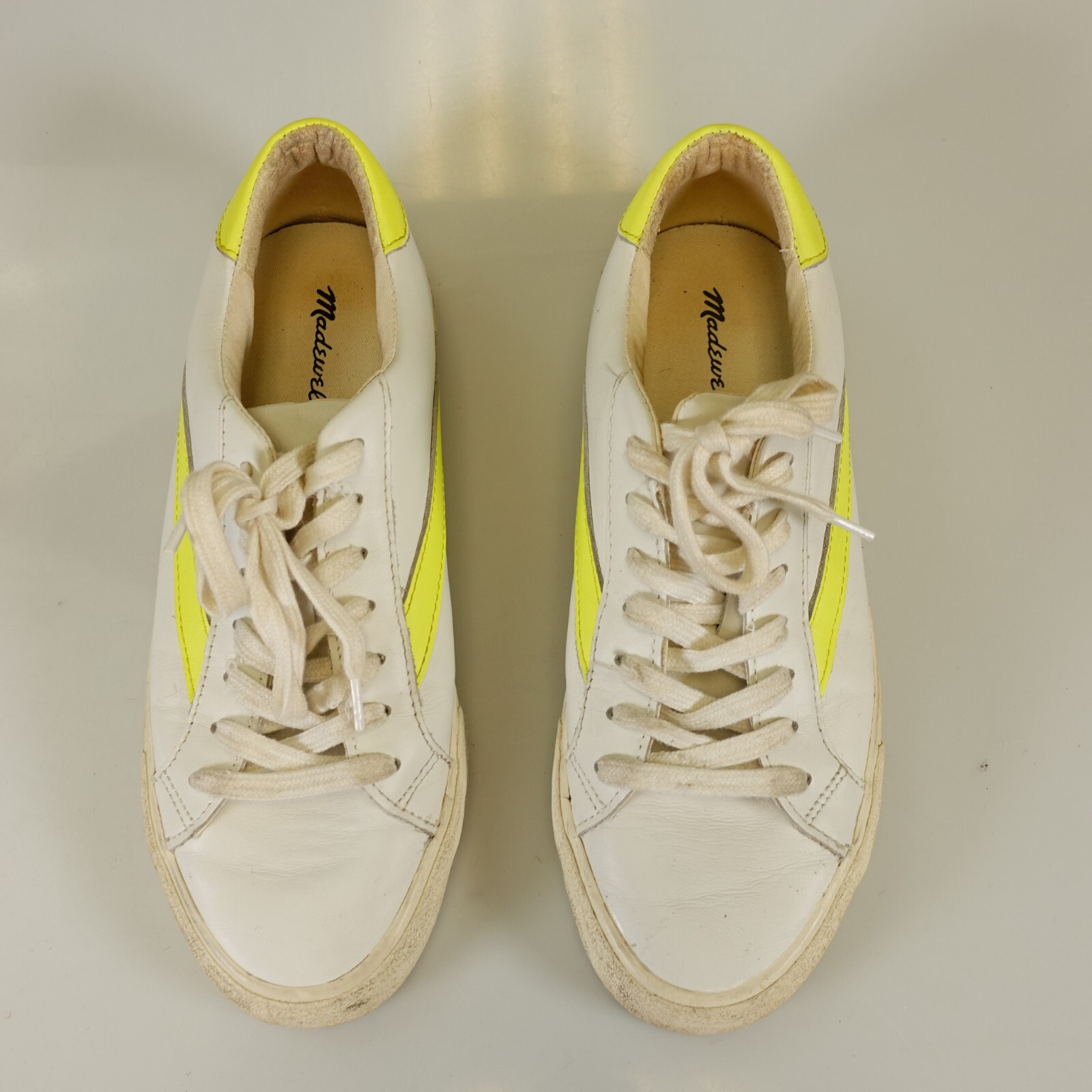 Preppy Neon Madewell Shoes White Leather Ecletic Low Cut Women 8 Mens 6.5