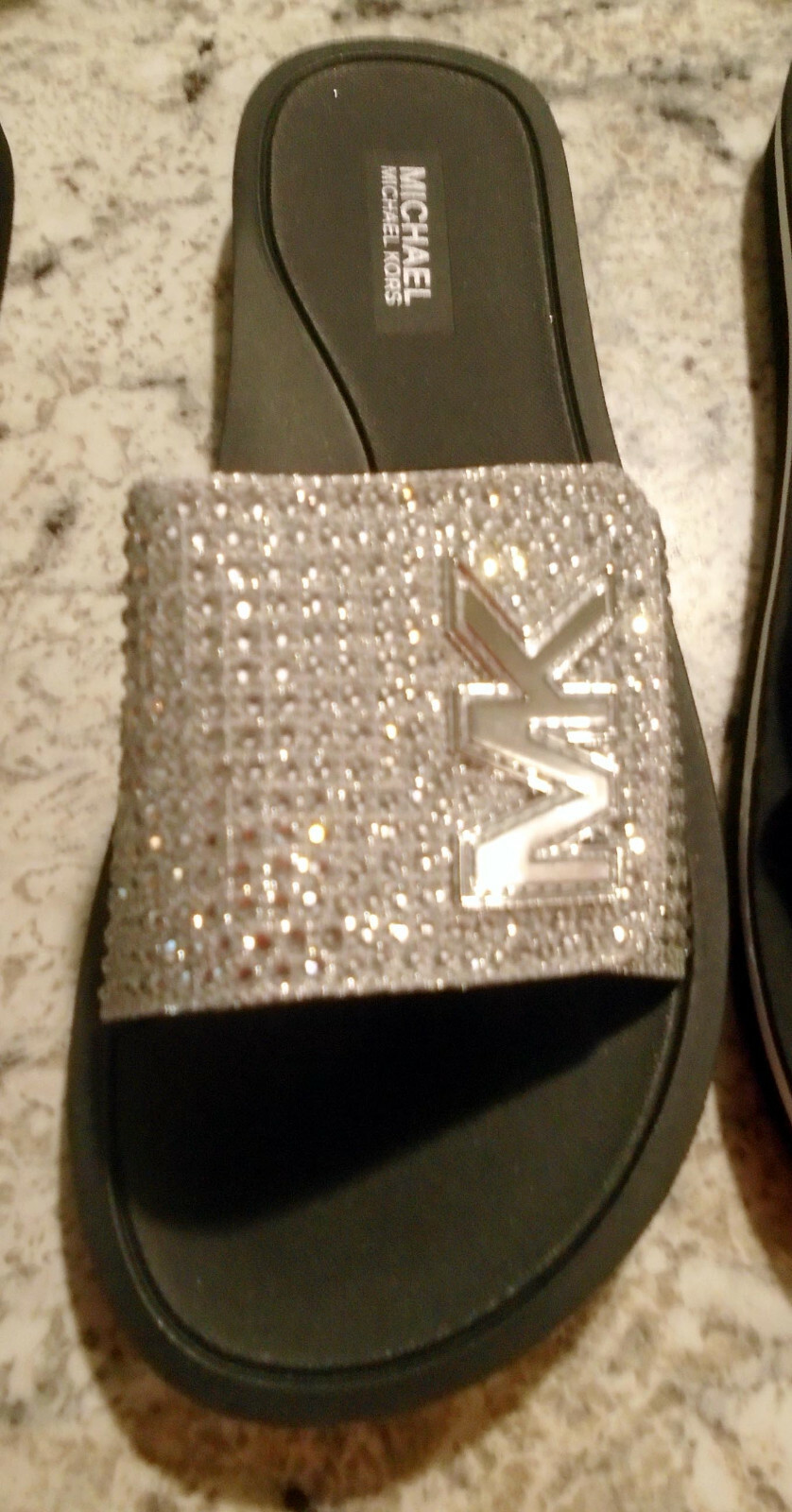 Michael Kors MK Slides Gilmore & Eva Pink Blue Gold Black White MK Pink