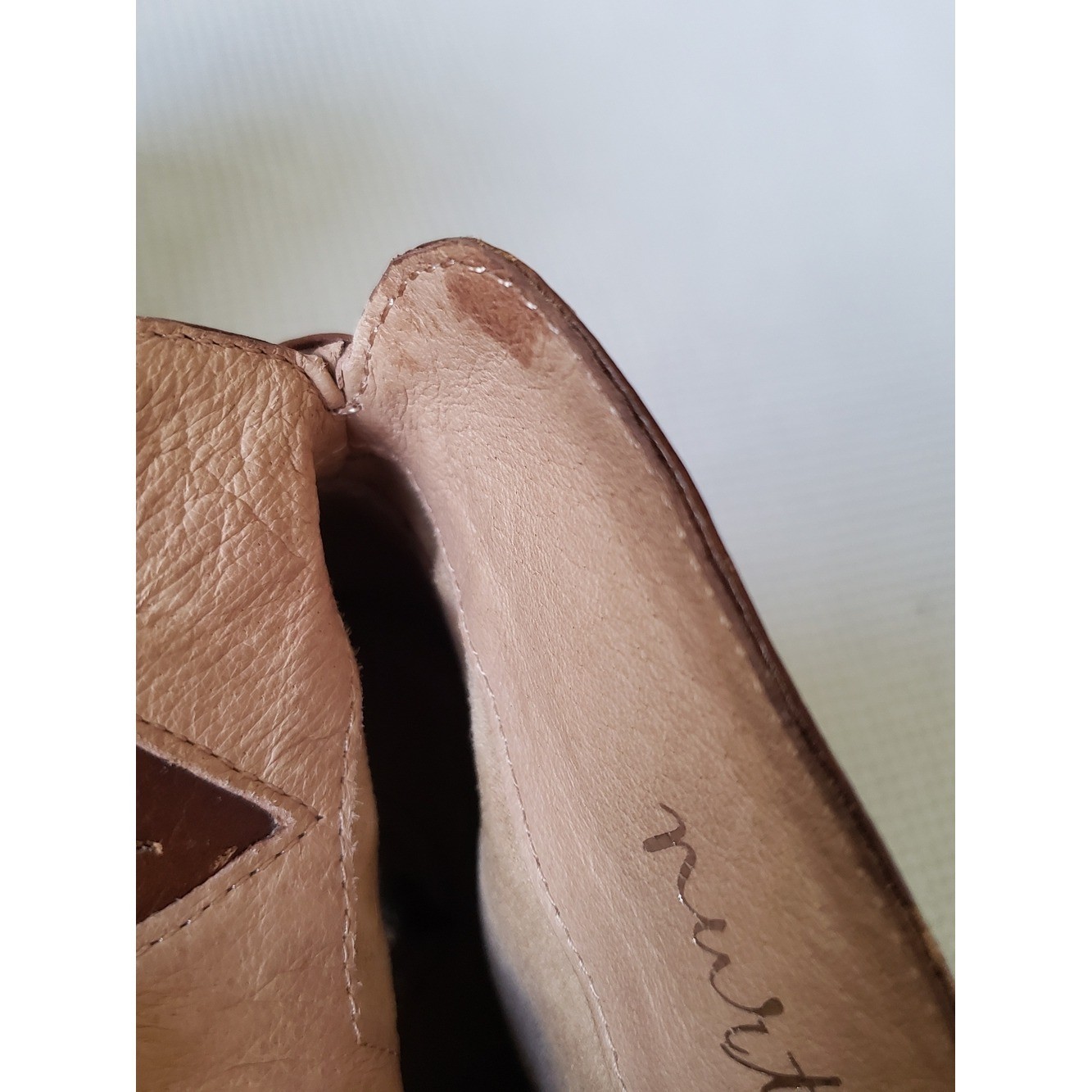 Nurture by Lamaze Cognac Brown Leather Ankle Booties with Buckle Straps
