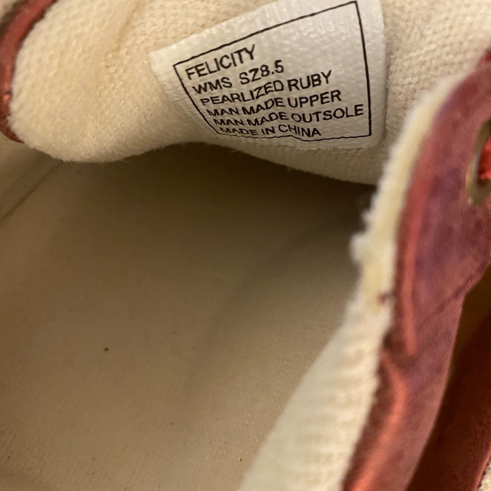 Secret Celebrity Felictiy Sneakers Pearl Ruby Red Low Top Memory Foam Footbed
