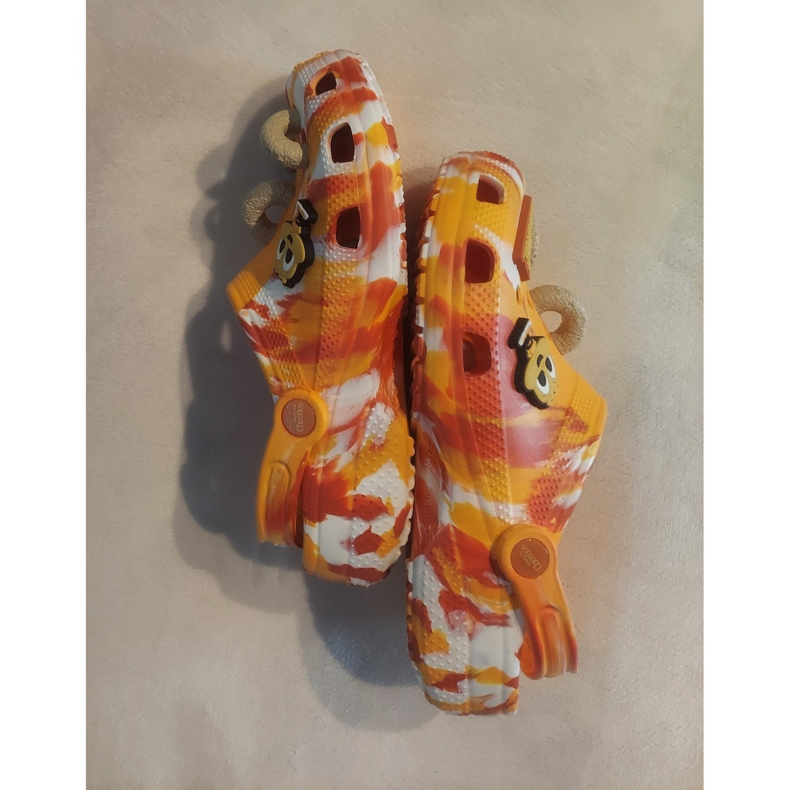Crocs × Honey Nut Cheerios Collab Orange Tie-Dye Classic Clogs Size J/6 W/8 M/6