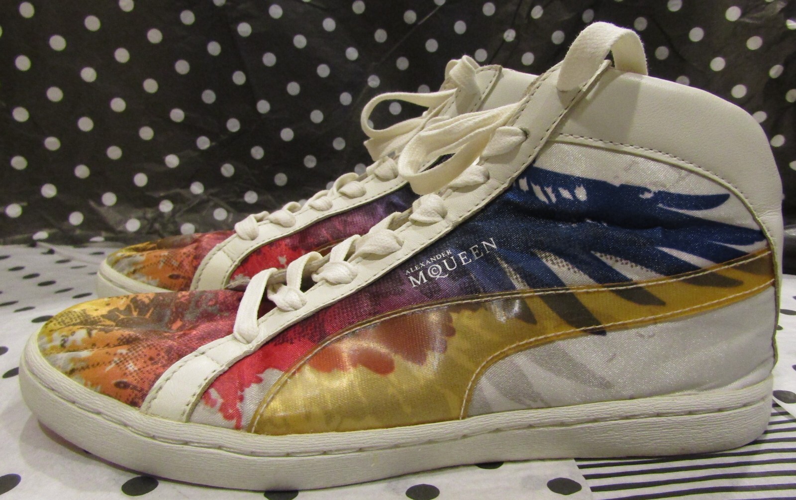 Authentic GUC Alexander McQueen Puma Hi Top Sneakers Multicolor Size 8