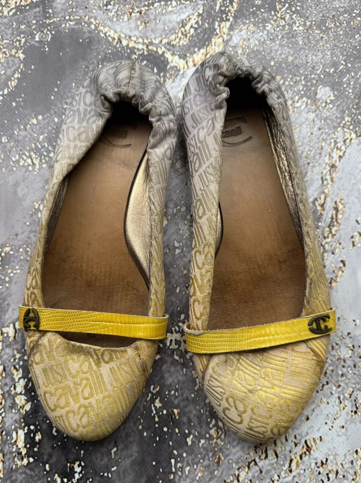 Just Cavalli Vintage Monogram Ballet Shoes Women’s Size 37.5