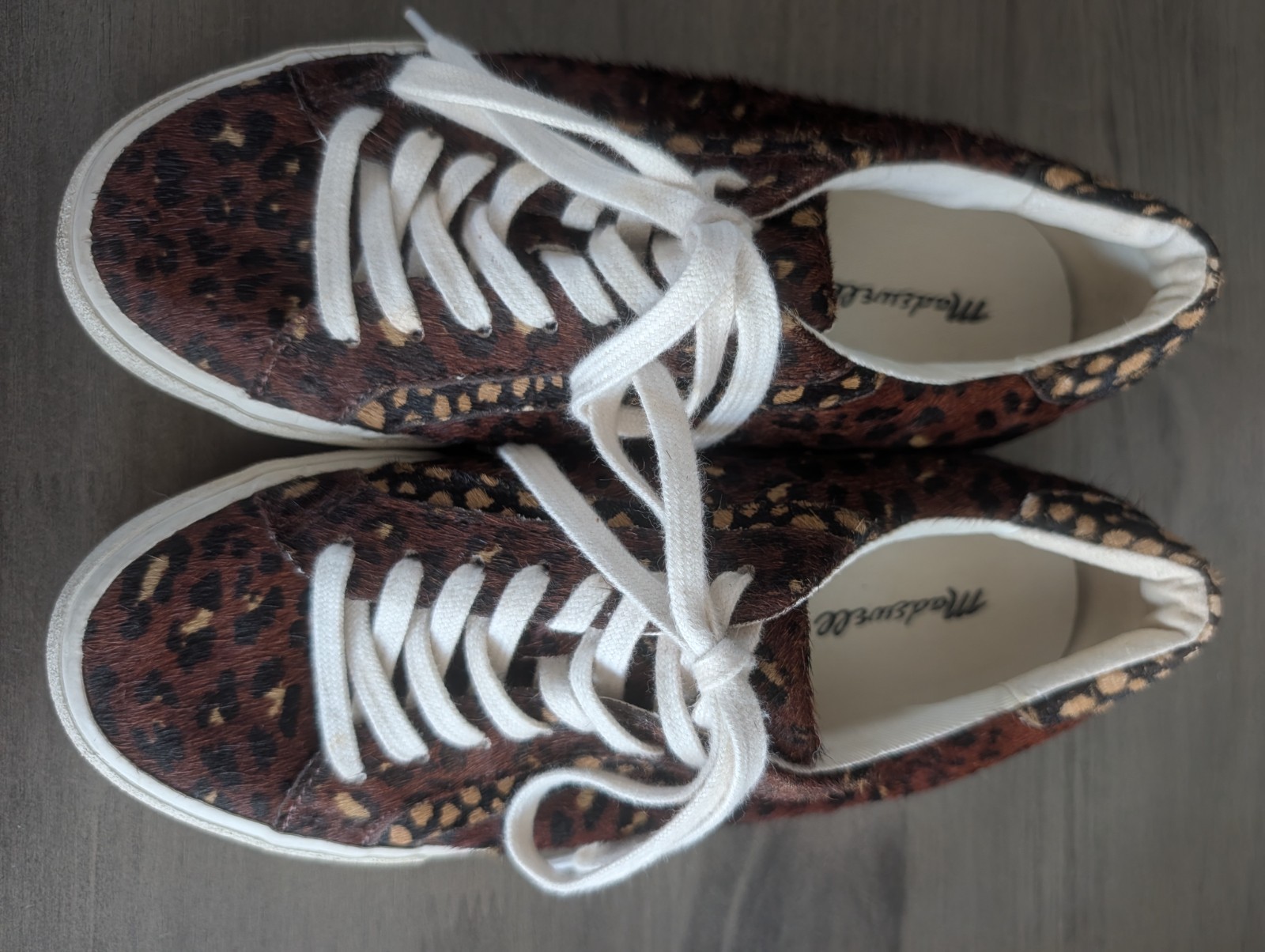 Madewell Sidewalk Shoes Women’s 7.5 Leopard Print Calf Hair Sneakers