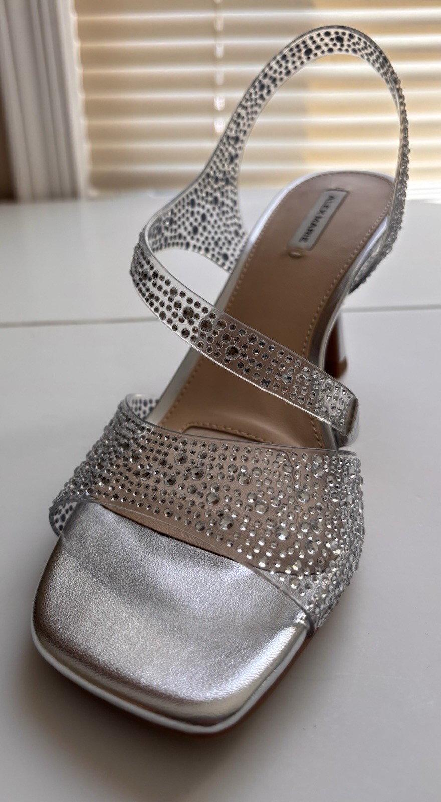Silver Clear Rhinestone Evening Party Wedding Shoes Alex Marie Sutton