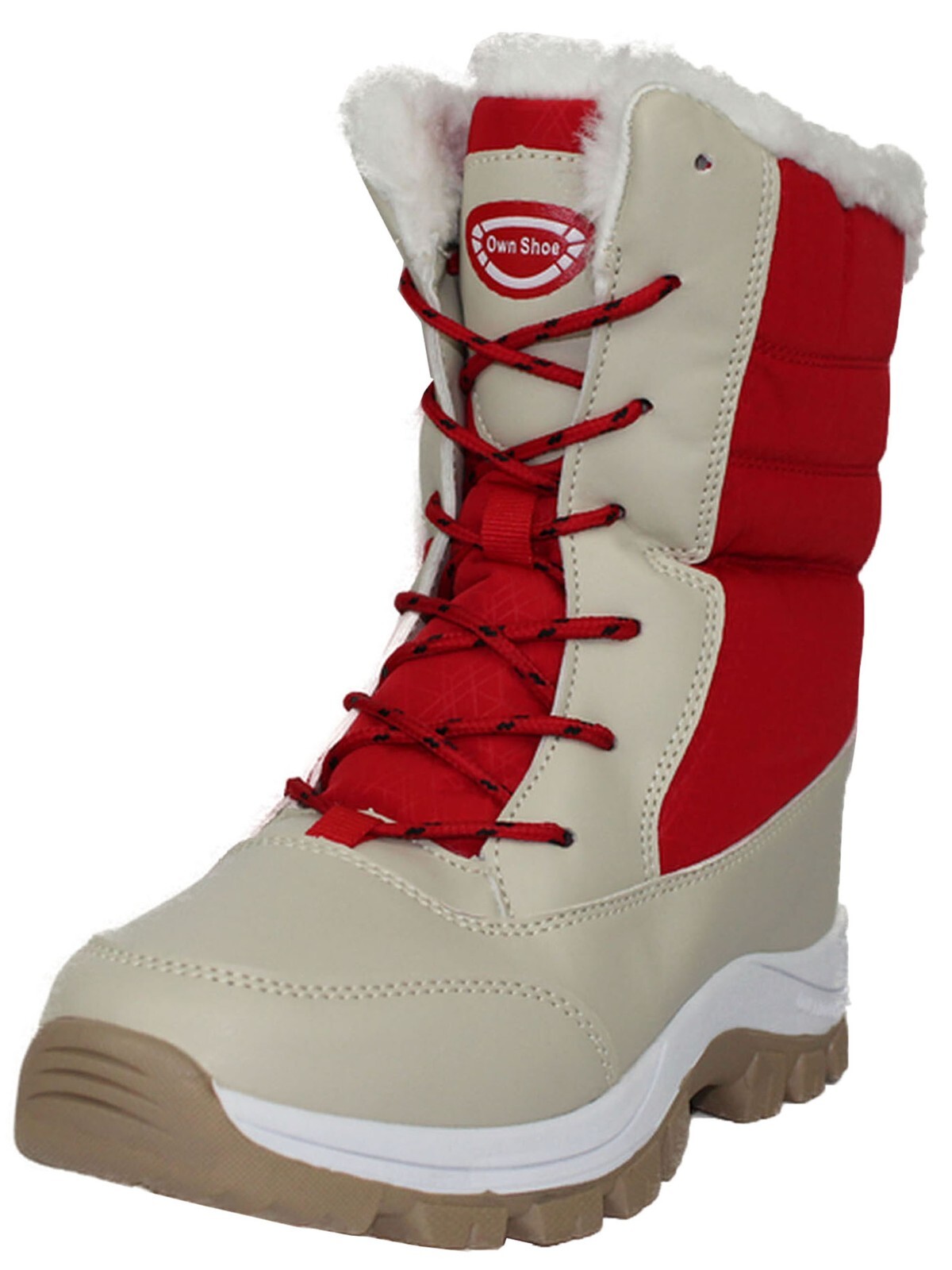 OwnShoe Women’s Mid Calf Winter Snow Boots Faux Fur Lined Non-Slip Winter Shoes