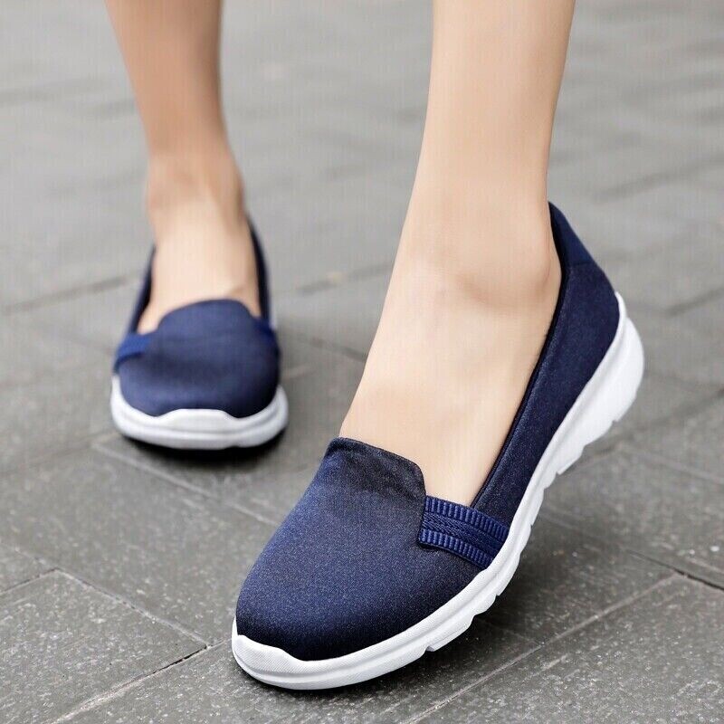Women Fashion Loafers Shoes Comfortable Sock Slip-on Ballerina Wedge Shoes size