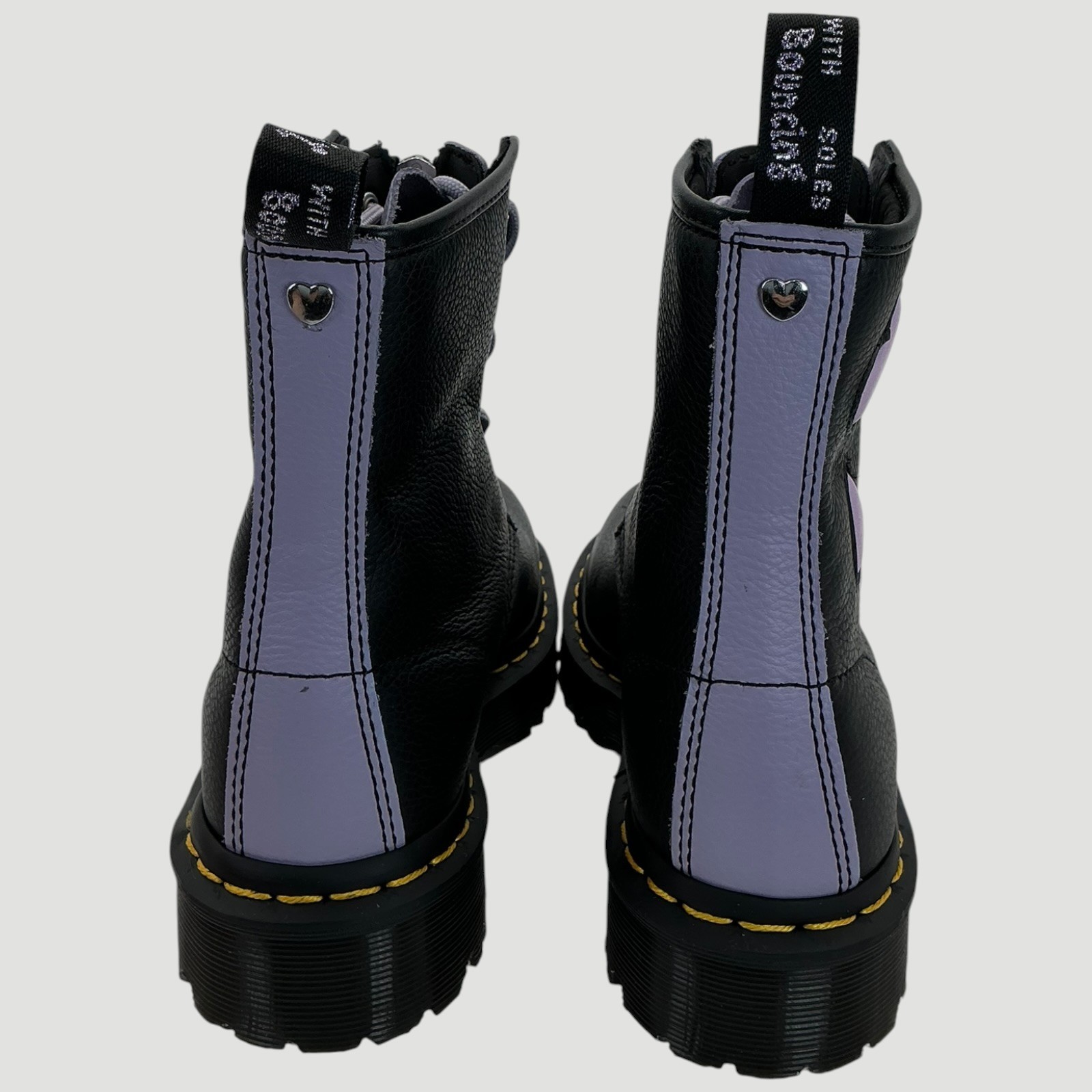 Dr. Martens 1460 8-Eye Zip Heart Women’s Size 6 Black Leather Boots NIB