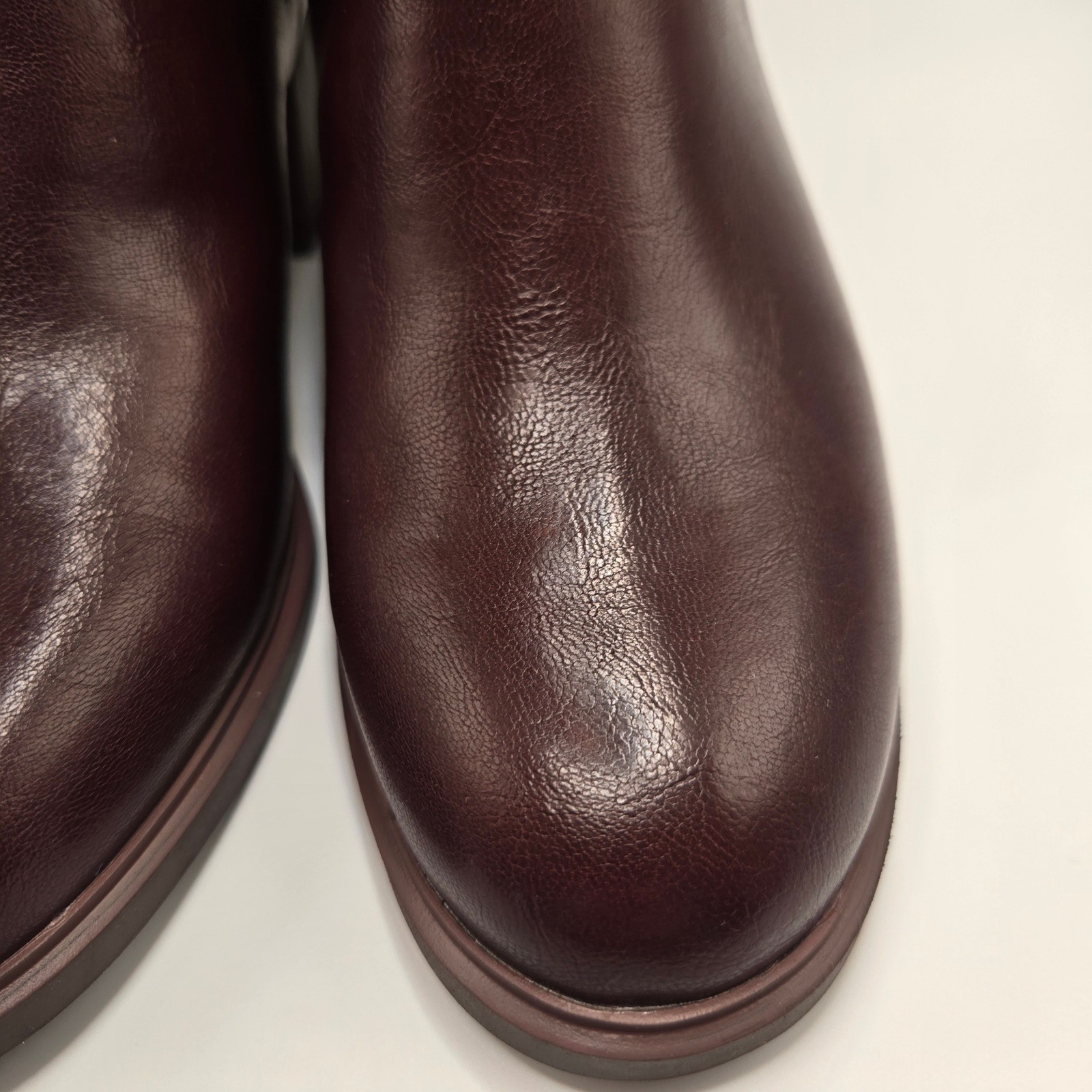 Baretraps Bessie Boots Womens 5.5M Burgundy Block Heel Back Zip (S11)