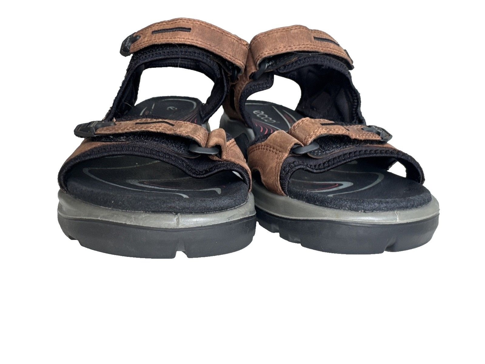 ECCO Yucatan Offroad Sandals Womens 9.5 Brown Black Hiking Walking Shoes
