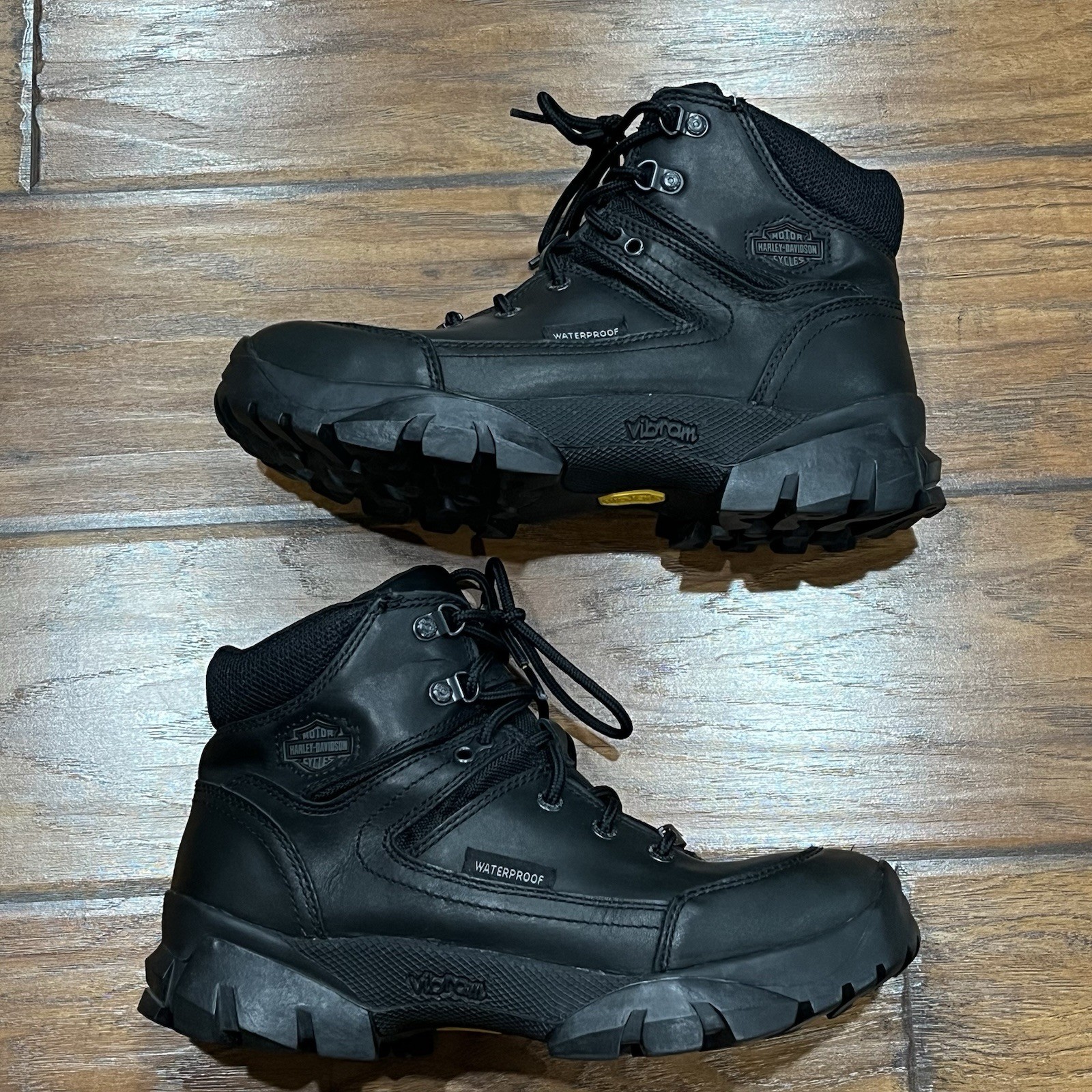 Harley Davidson Boots Womens 10 Huxley 3.5 Inch Waterproof Leather Vibram Black