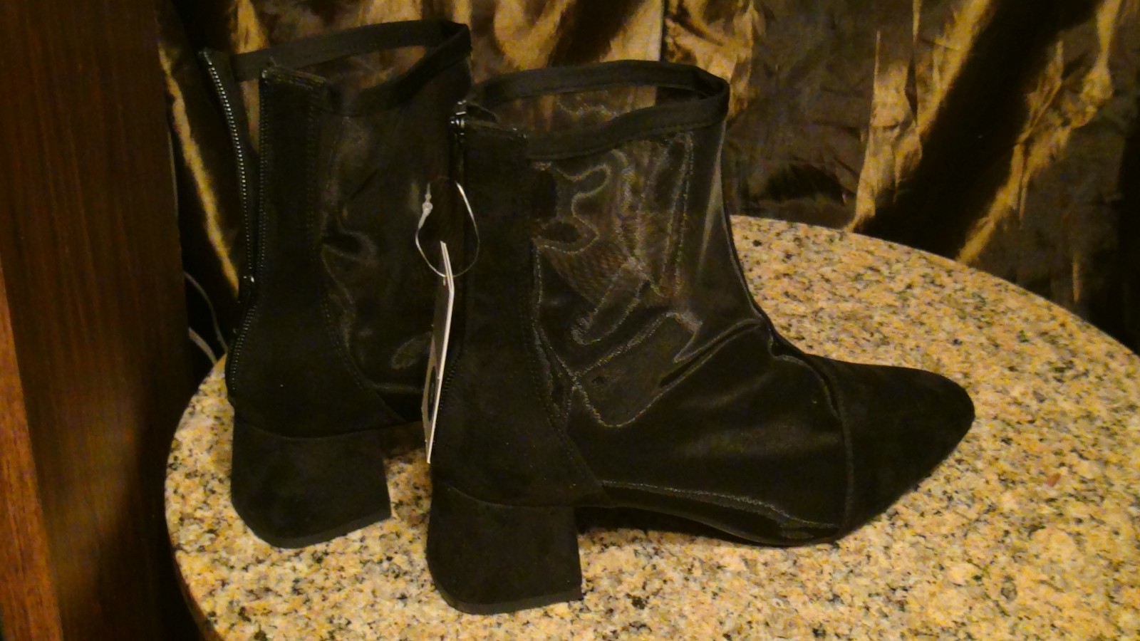 Women’s Celaena Mid-calf 1.75″ Heel See-thru Boots Size 9 Black A New Day