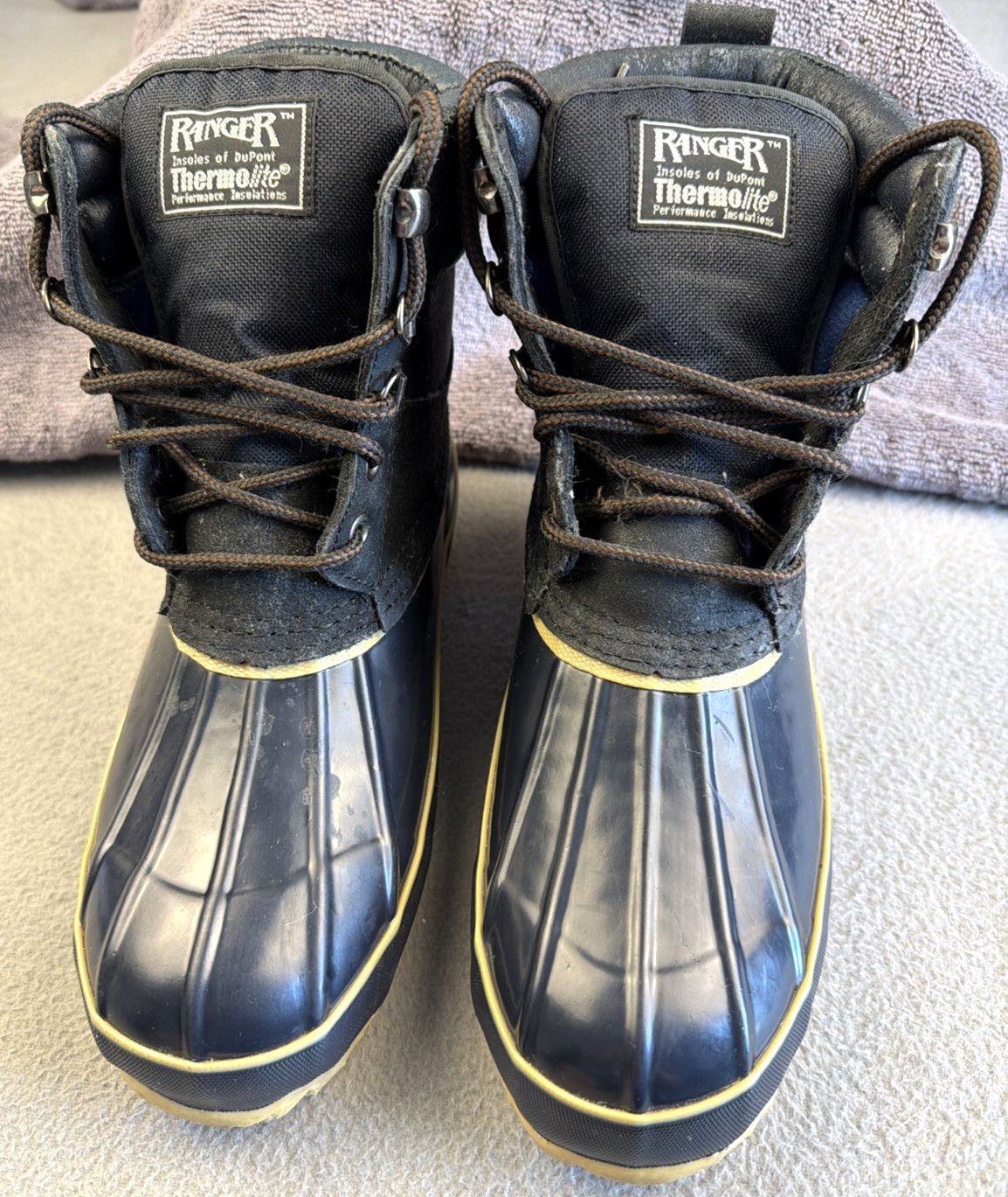 Ranger Thermolite Steel Shank Duck Boots Blue Insulated Waterproof Size 7